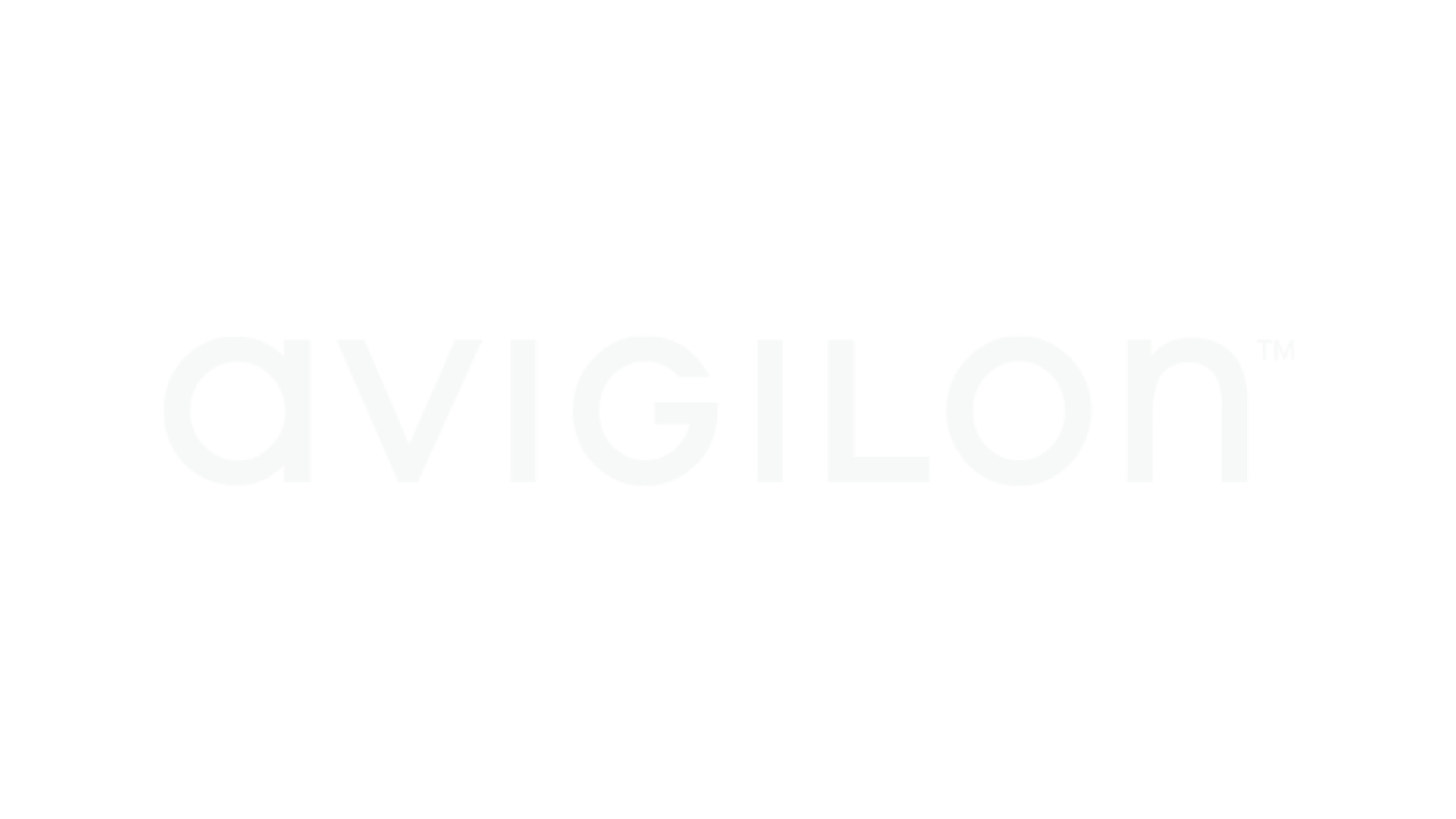Green background with white text that reads 'avigilon'