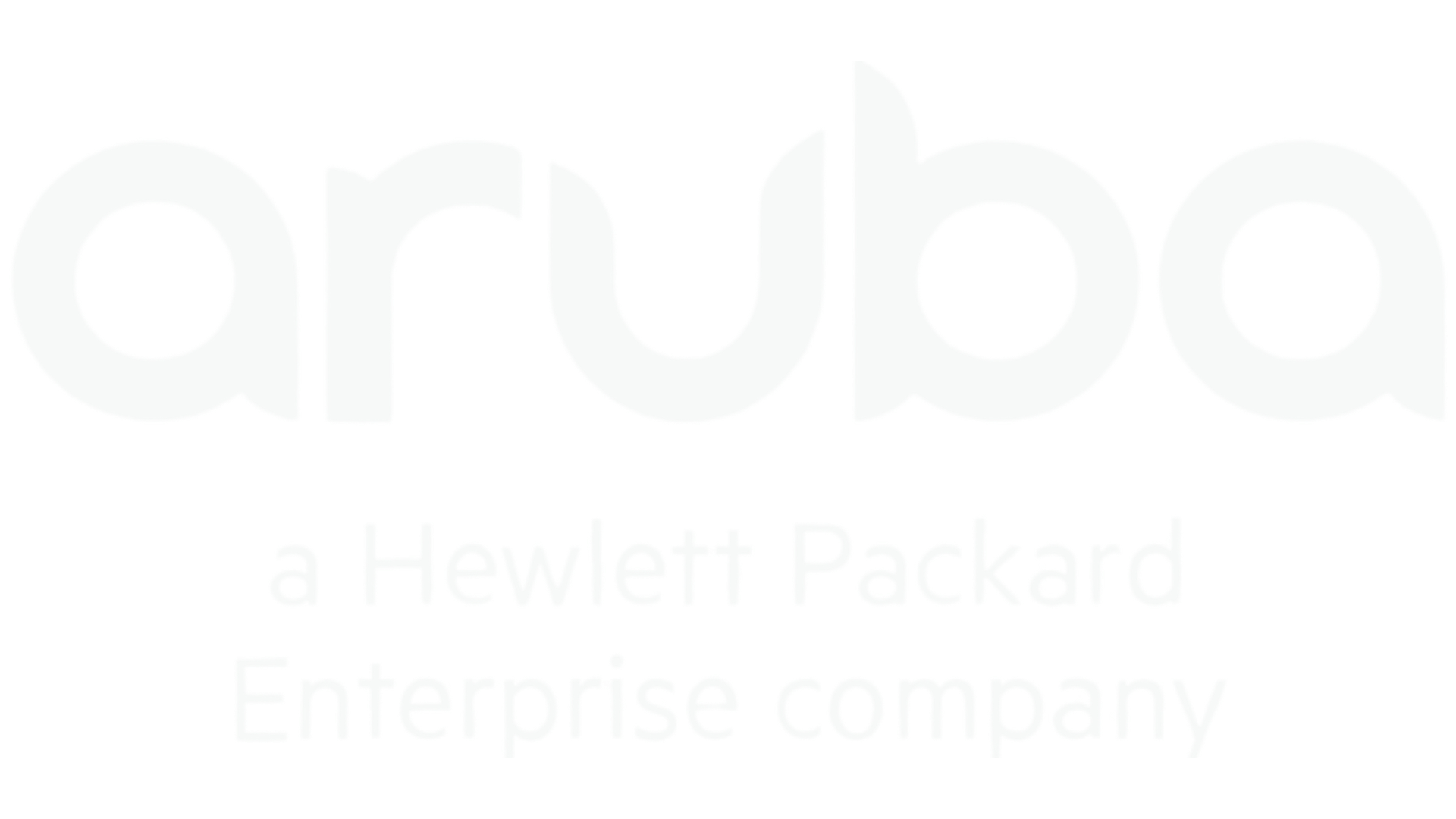 Logo for Aruba, a Hewlett Packard enterprise company, featuring the word 'aruba' in large lowercase letters with a black background.
