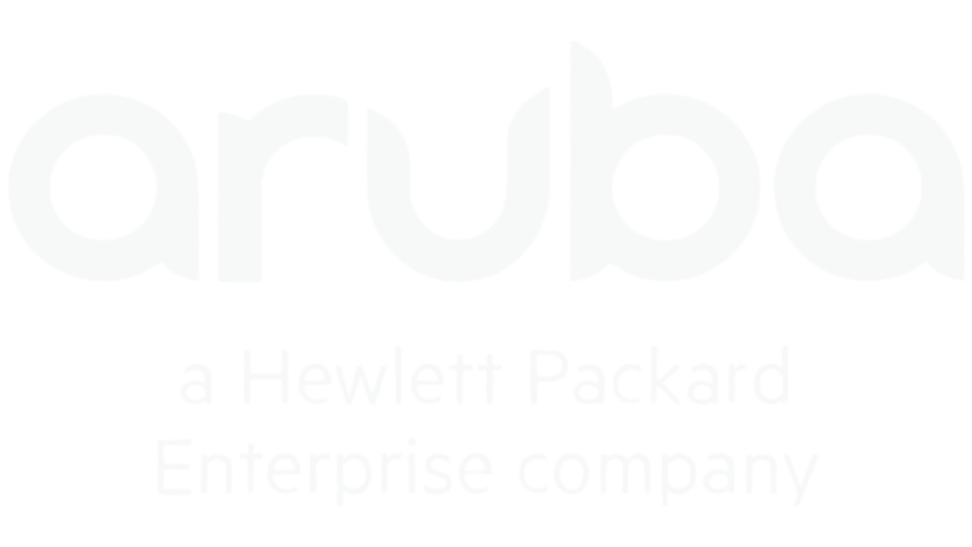 The logo of Aruba, a Hewlett Packard enterprise company, with the word 'aruba' in large white lowercase letters and a subtitle 'a Hewlett Packard Enterprise company' underneath, on a black background.