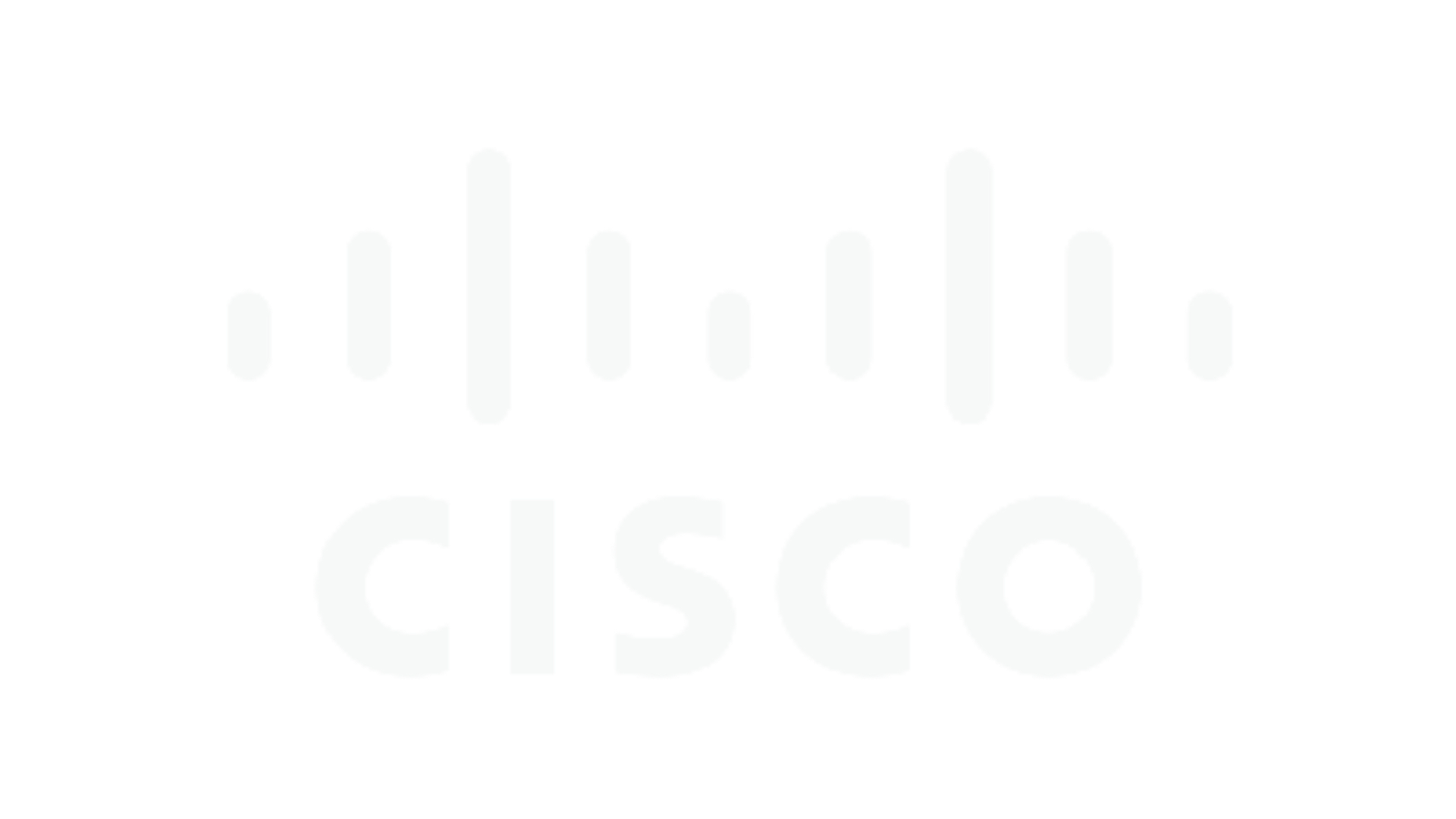 Cisco logo with white vertical bars above the company name in lowercase letters, on a black background.