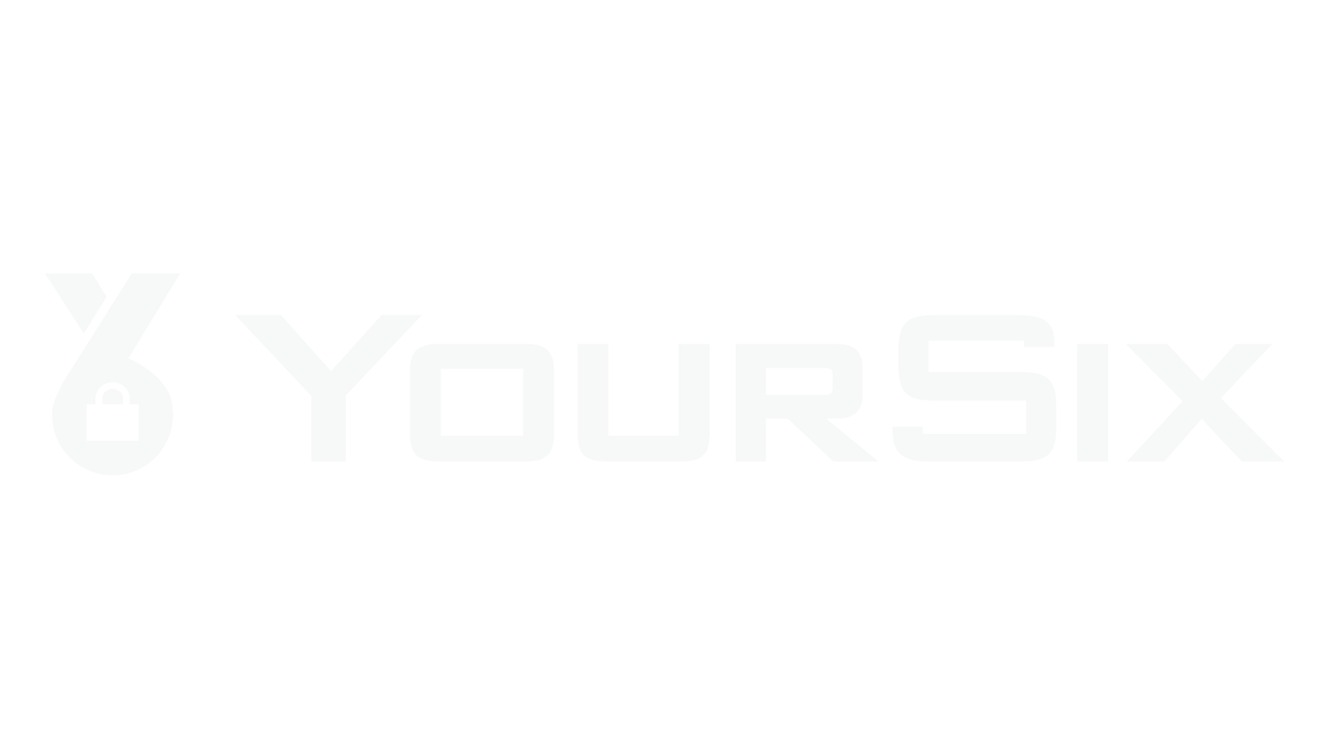 A logo with a bomb icon containing a small padlock, followed by the text 'YourSix' in white capitalized letters on a dark green background.