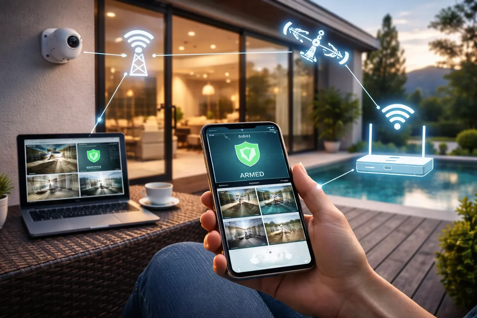 Smart home security system controlled remotely via mobile device over wireless network