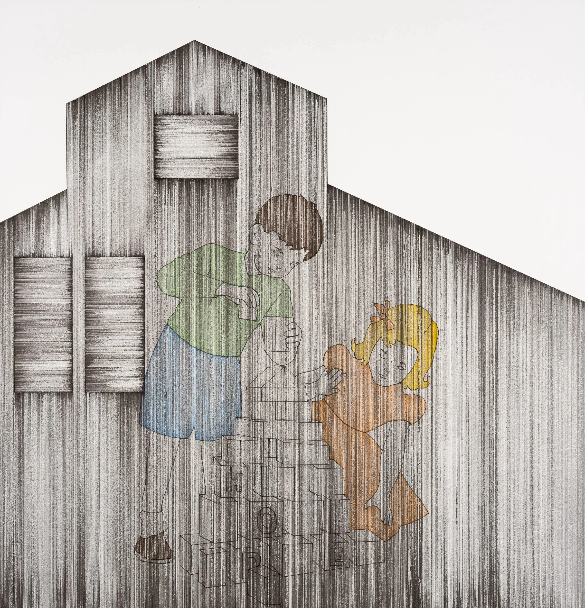 15" x 15.5" Ink on Paper