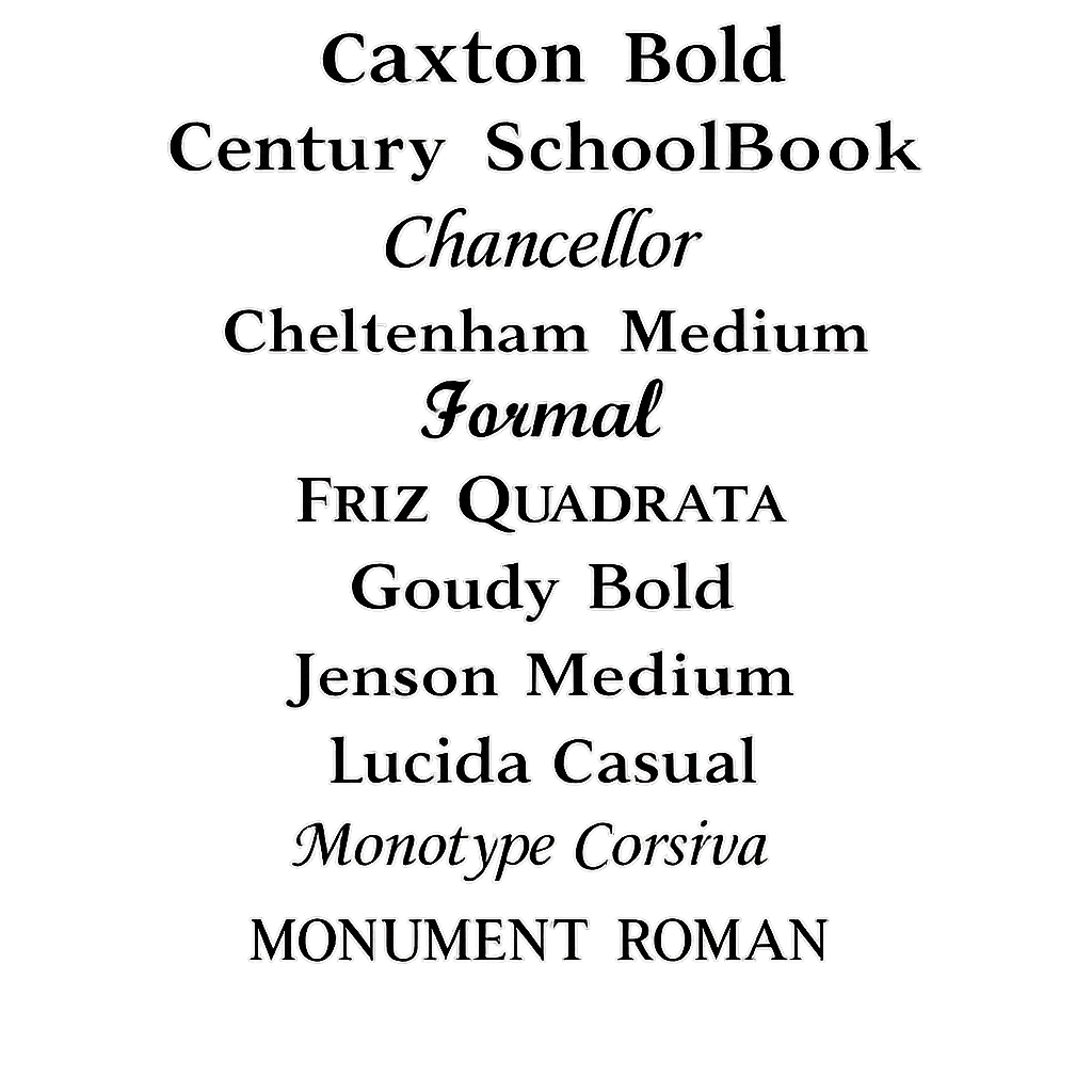 Custom memorial grave marker fonts.