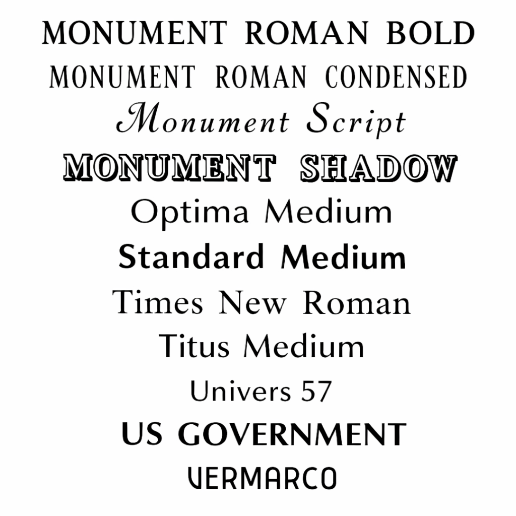 Custom cemetery marker fonts.