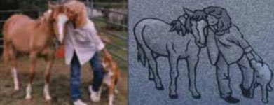 Custom memorial graveside tombstone.