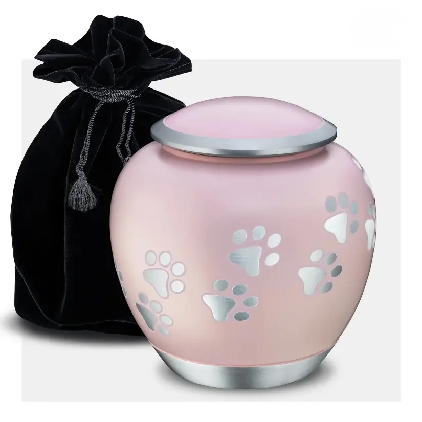 Pink Pawprint Urn