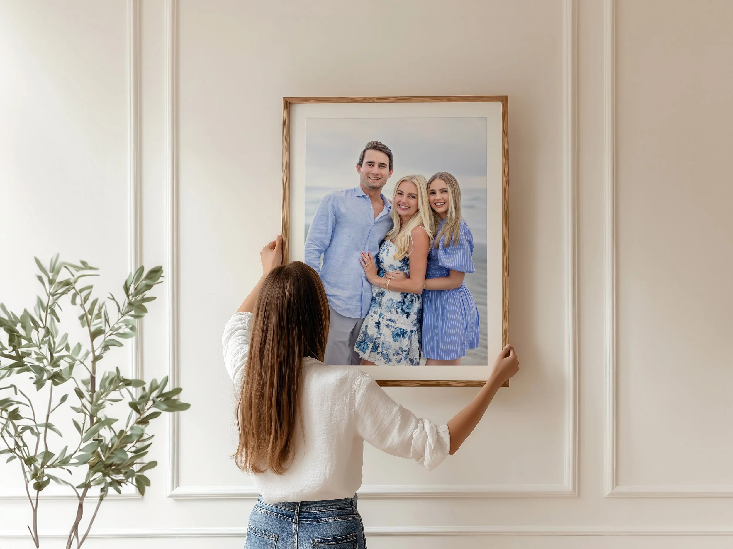family session framed on the wall-Sarah eddlemon photography heirloom family portraits