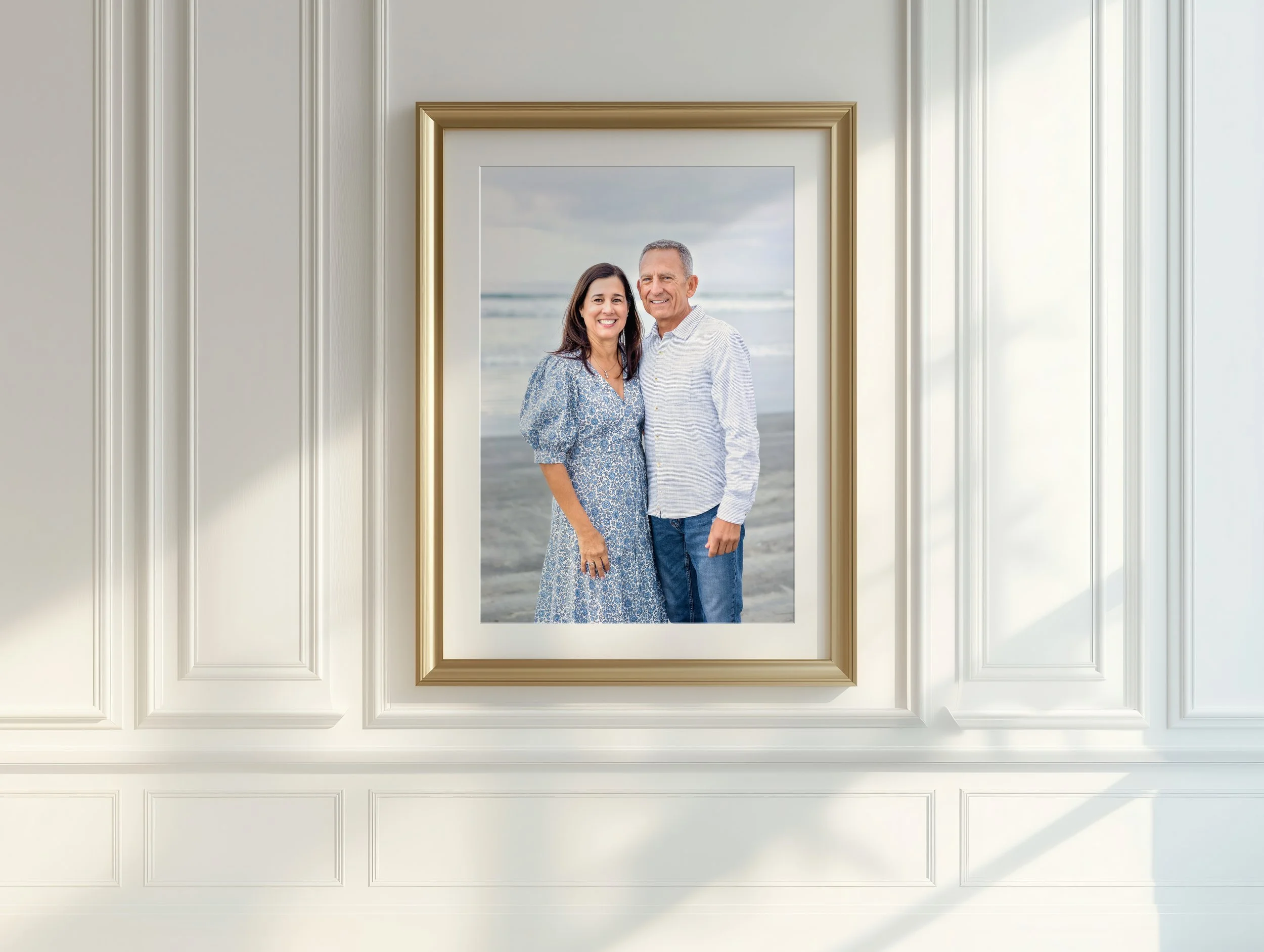 sarah eddlemon family session framed on the wall