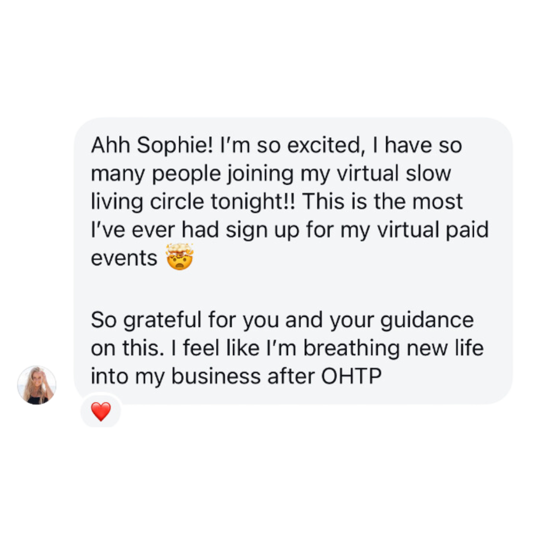 screen shot of text message from OHTP student