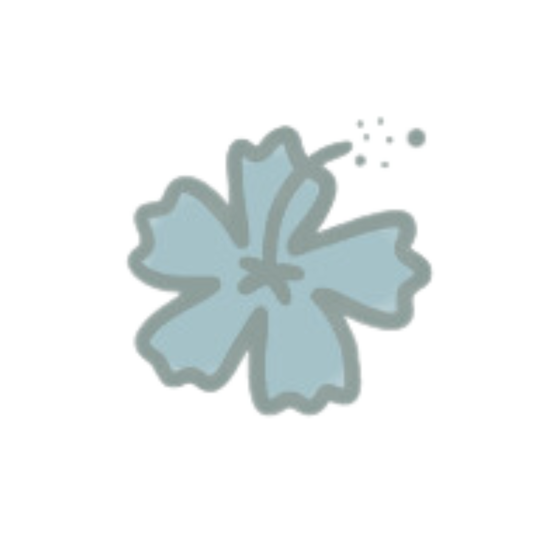 OHTP flower brand mark in light blue and sea-foam green