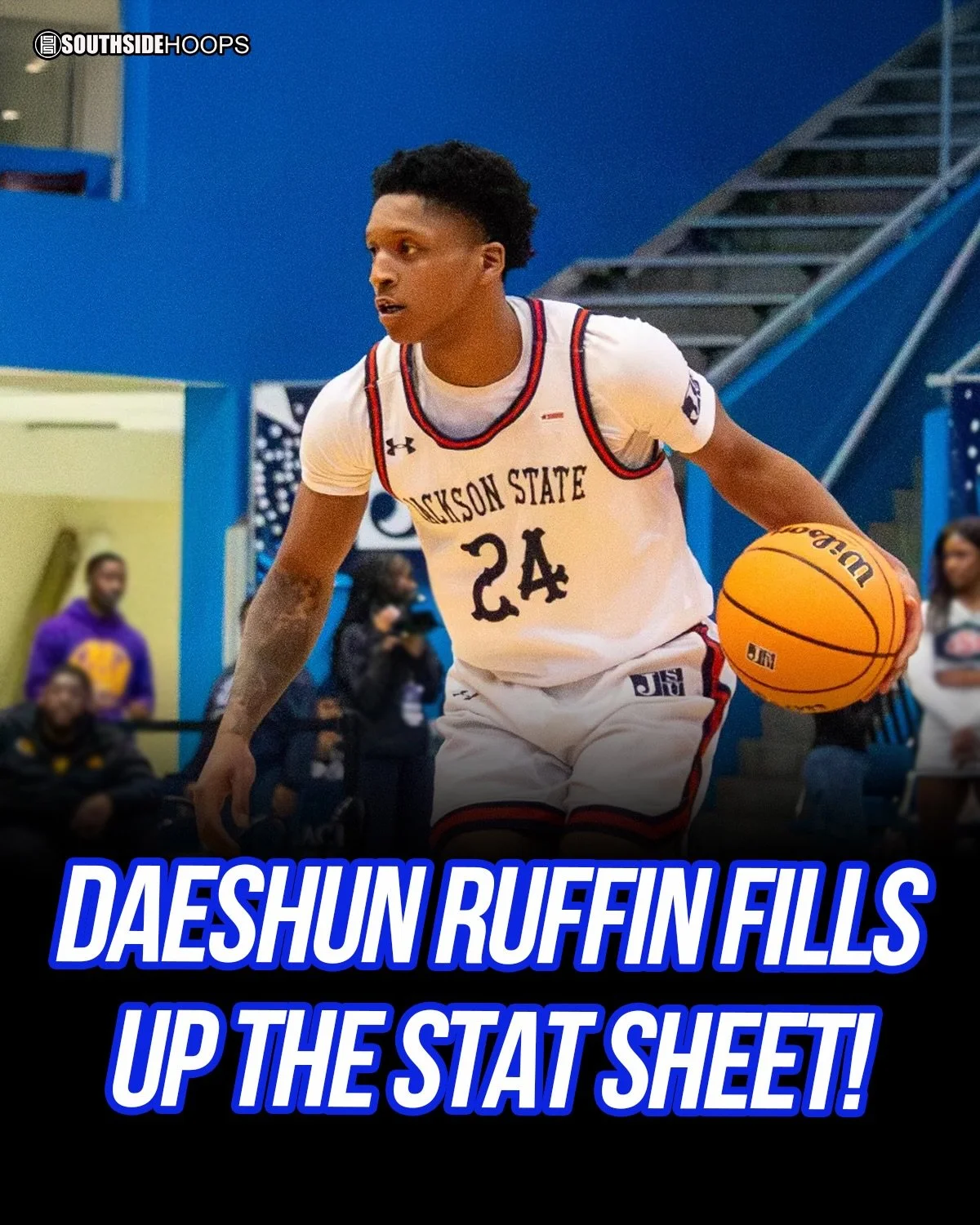 Daeshun Ruffin had an electric night filling up the stat sheet! He poured in 25 points, 9 rebounds, &amp; 6 assists in a big conference win. 📈🔥