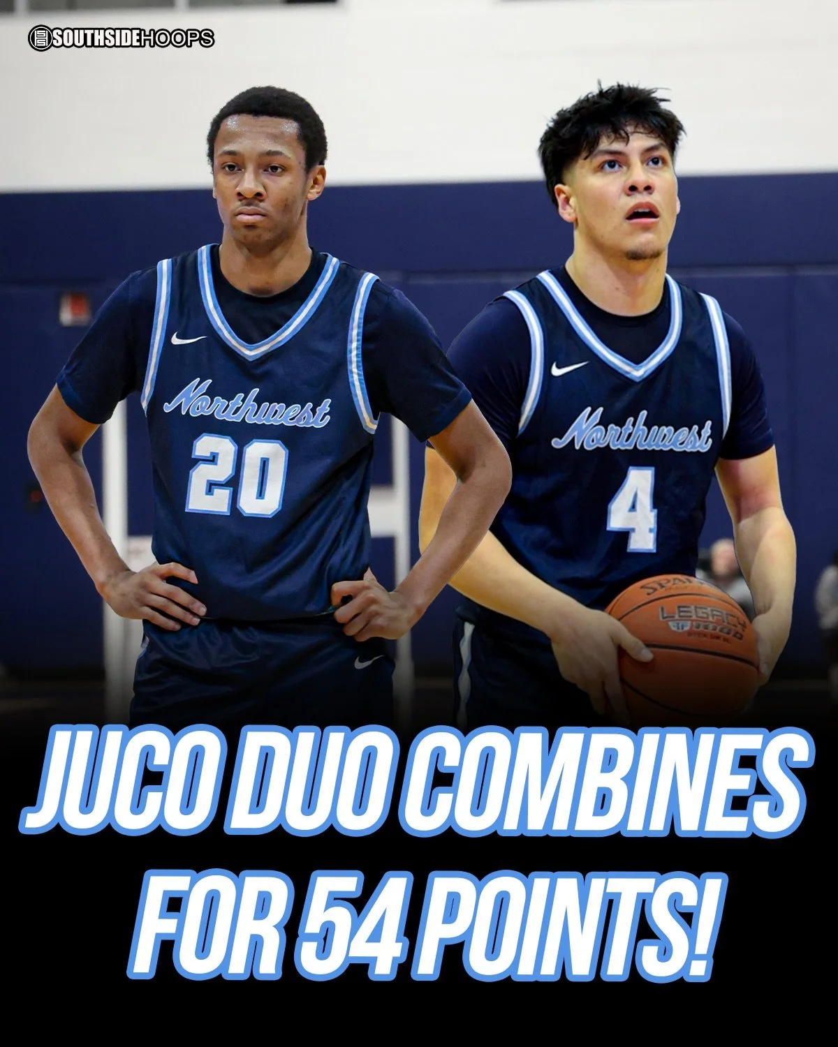This JUCO backcourt with Houston Cunningham and Zahir Gutierrez lit up the scoreboard! The duo finished with a combined 54 points. 🔥🎯