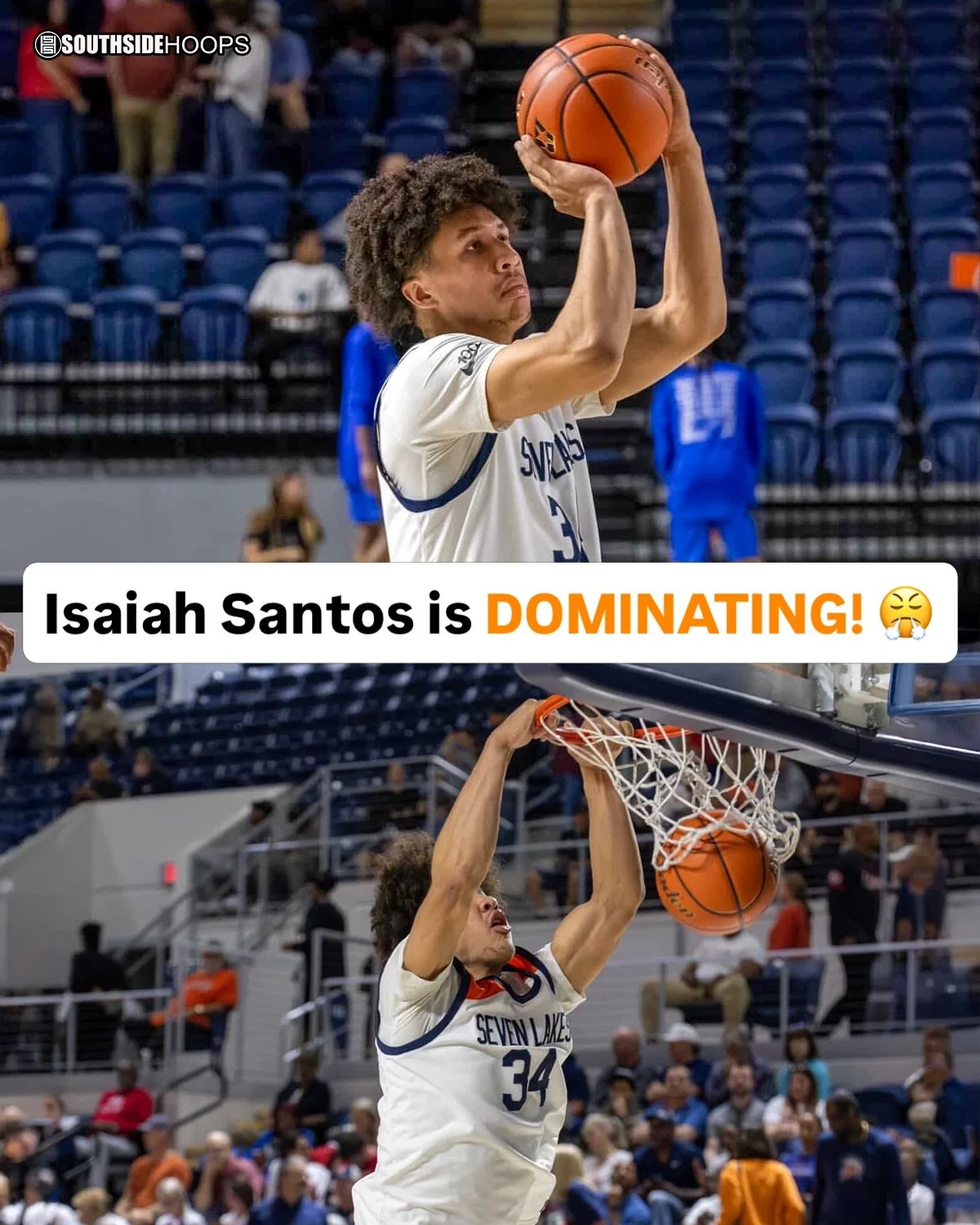 2027 Isaiah Santos dominated with 19 points &amp; 14 rebounds in the second round of playoffs! He has helped lead his team to a current 35-0 record. 😤🔥