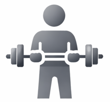 Silhouette of a person lifting a barbell with weights