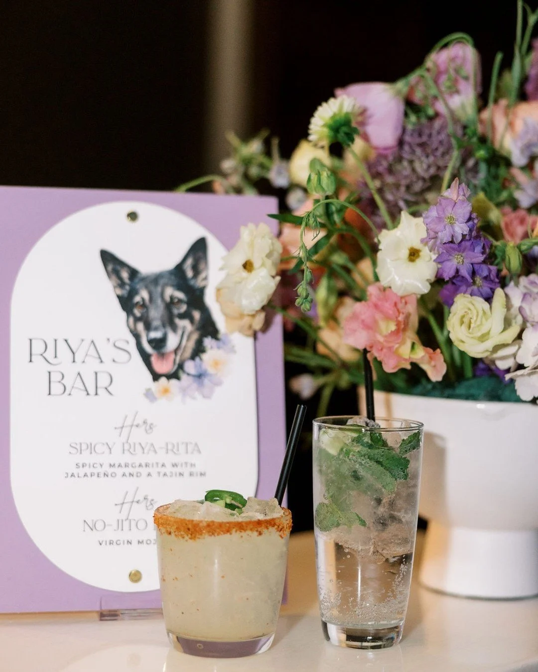 You see beautiful wedding details... I see very intentional choices that we made with Danielle &amp; Caitlyn that made their wedding special and very 'them'. ⁠
⁠
Records, a nod to hockey, late night In-N-Out, Bingo, their pup, and a beautiful combina