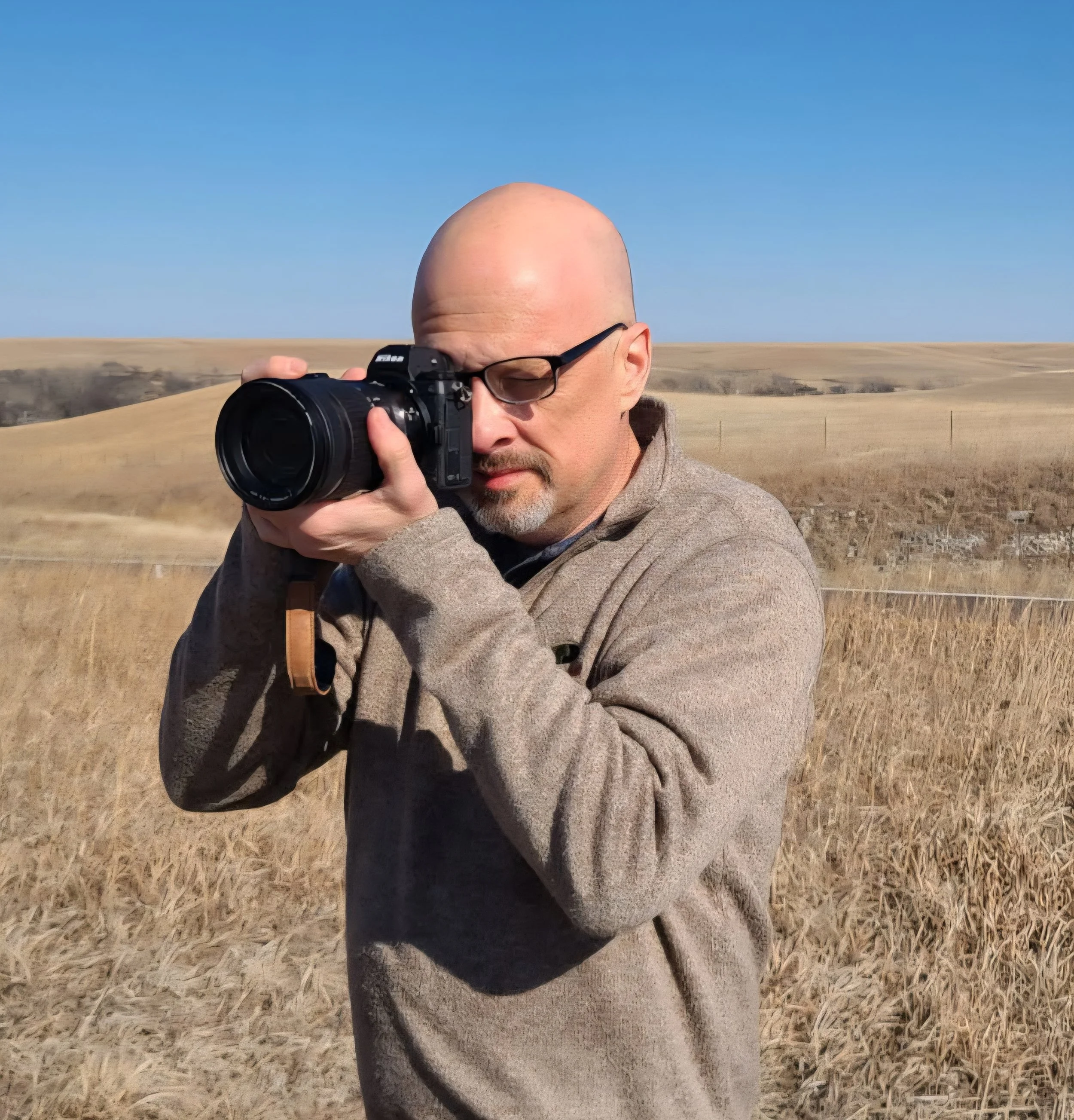 Chris Ediger taking photos in the Flint Hills.