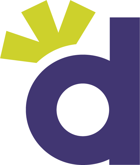 A stylized graphic with a large purple lowercase 'g' and three yellow rays extending from the top left of the 'g' on a black background.
