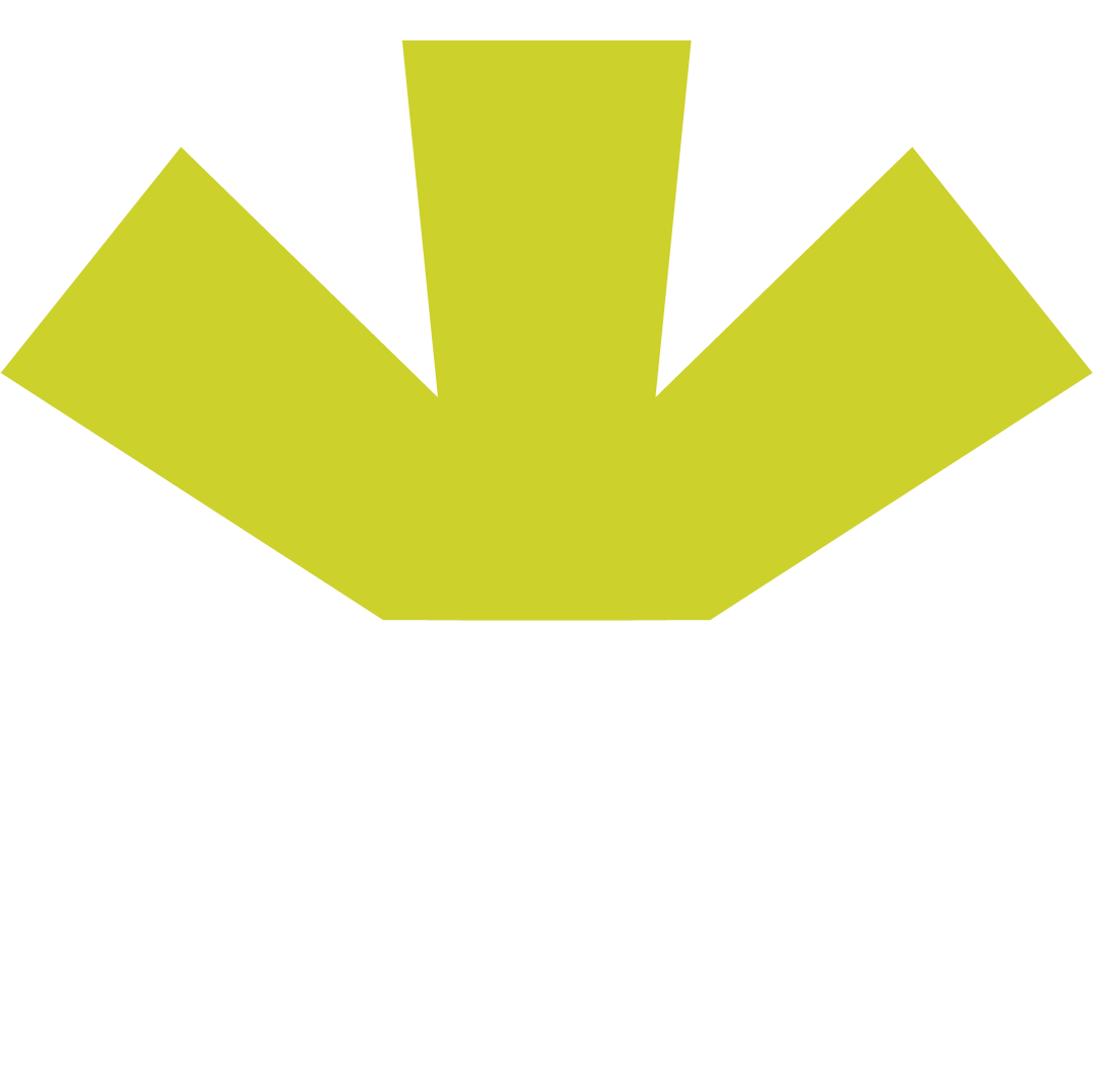 Yellow geometric shape with three upward-pointing triangles and one downward-pointing triangle, resembling a stylized crown or abstract design.