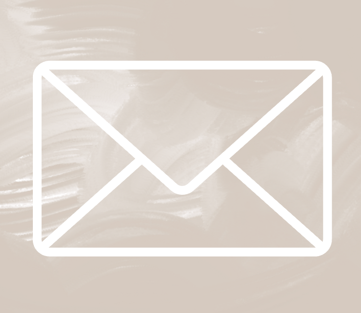 Outline of an envelope icon on a beige textured background.