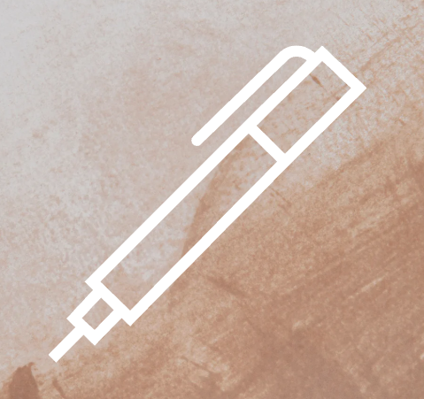 Outline of a glue stick on a textured beige background