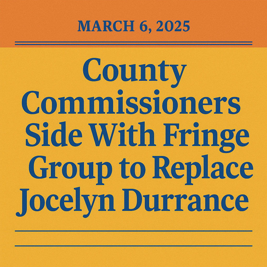 LTE: County Commissioners Side with Fringe Group to Replace Jocelyn Durrance