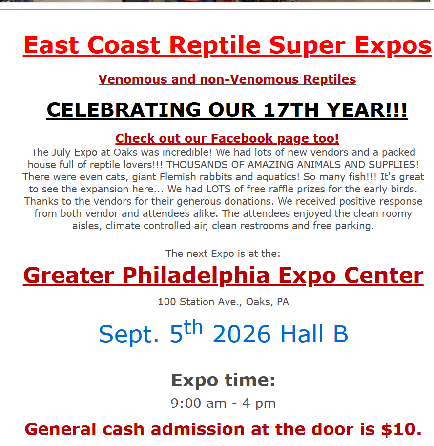 East Coast Reptile Super Expo
