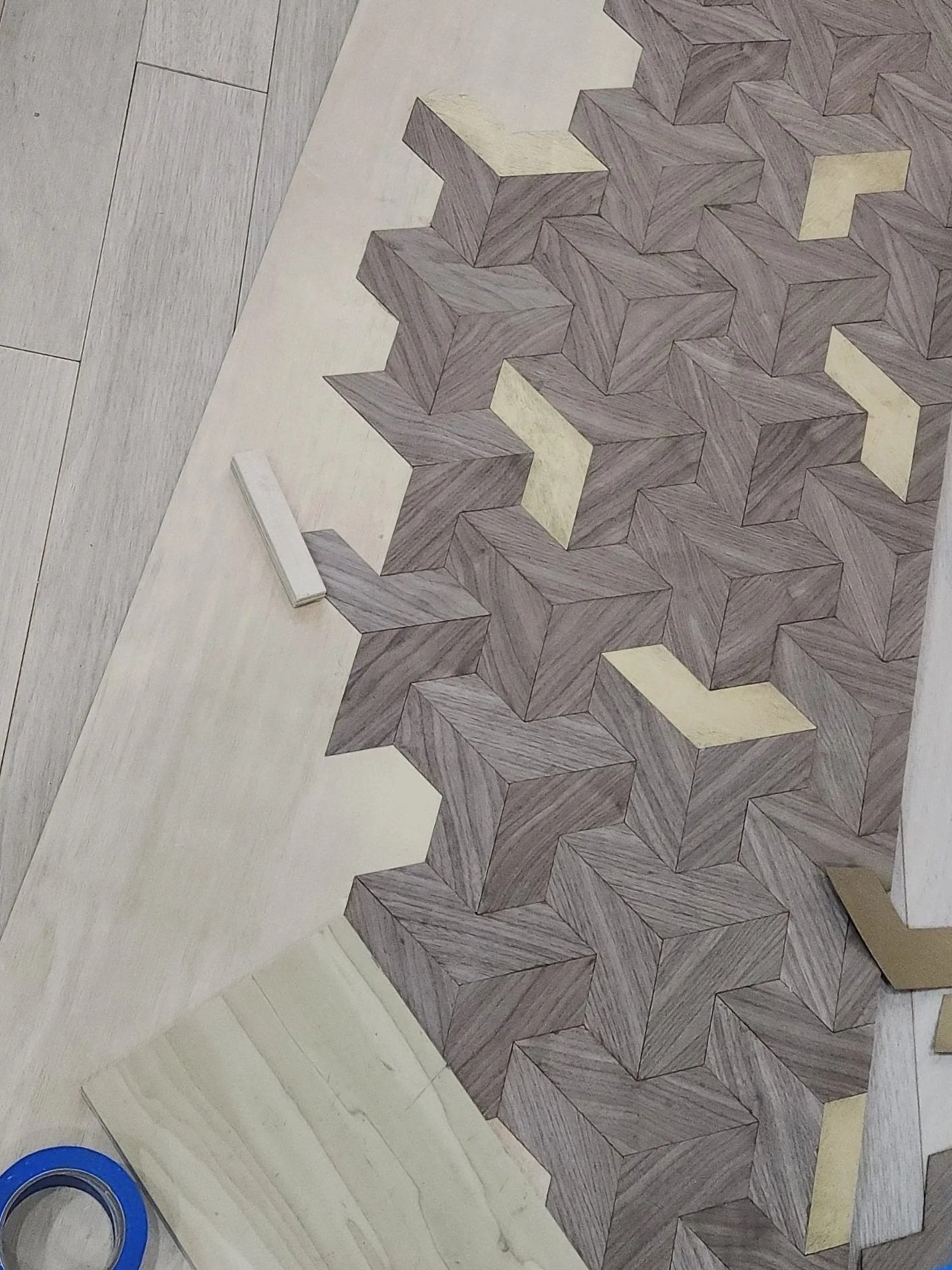 Walnut Marquetry Entryway Shoe Cabinet and Bench