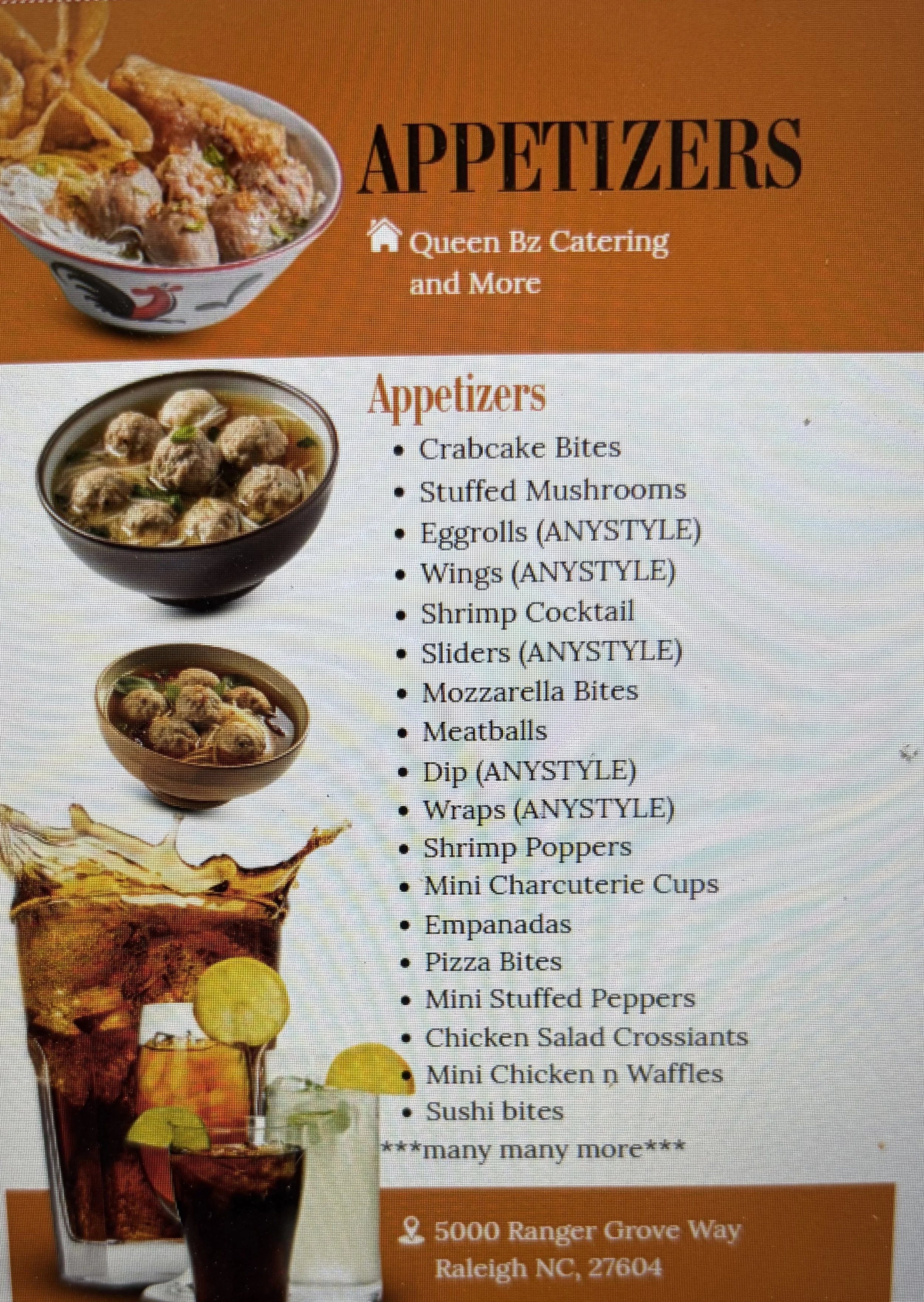 Appetizers Starting at $25 a Person