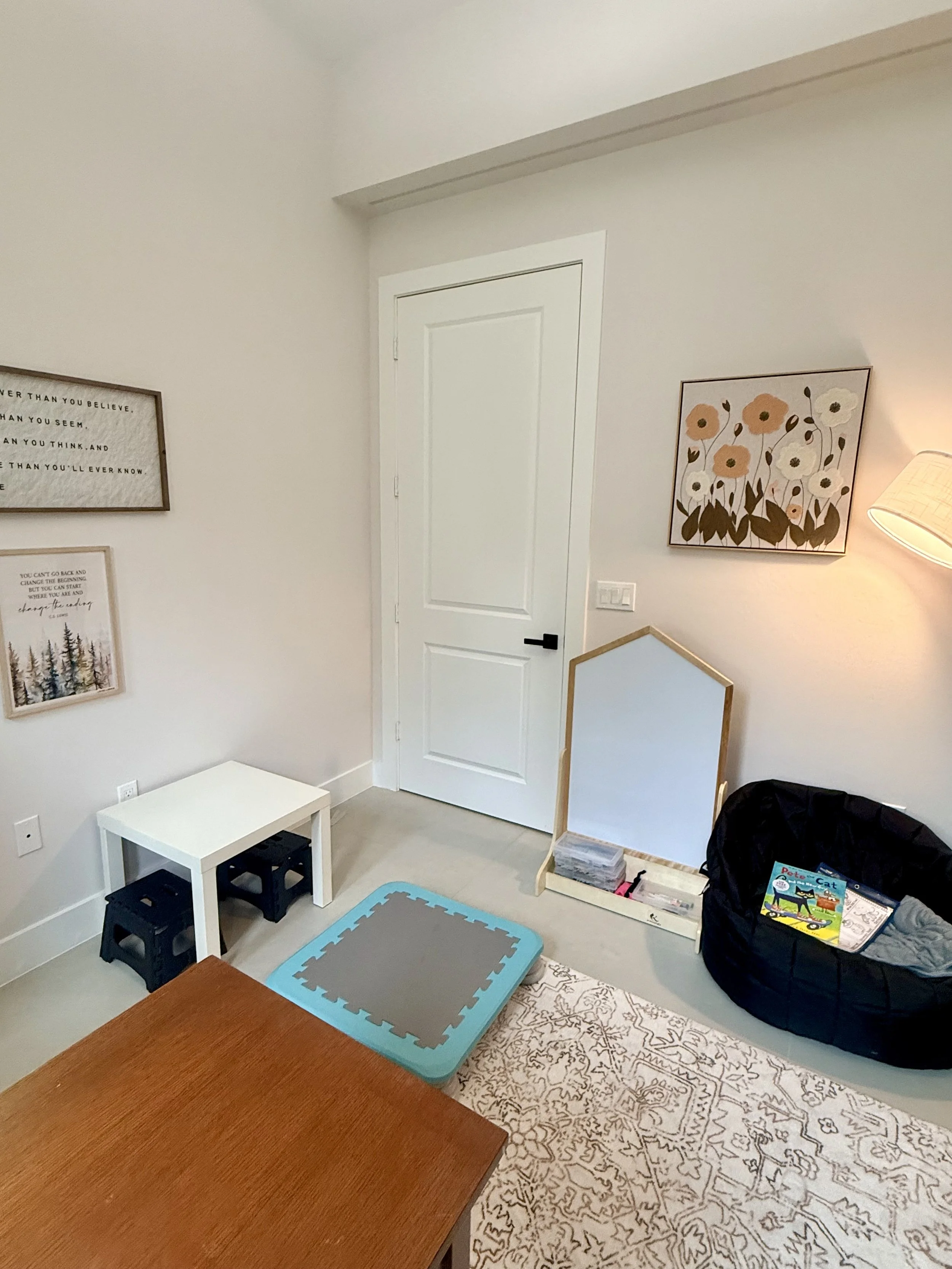 Warm, inviting speech therapy space designed for infants through adolescents”