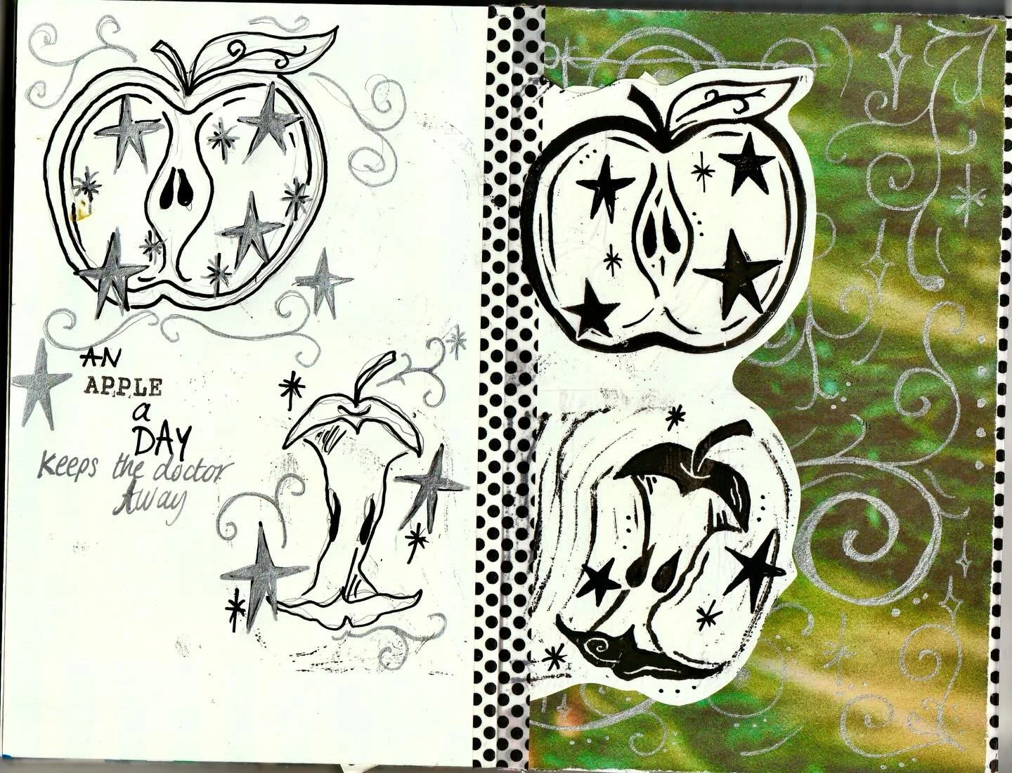 look it&rsquo;s another sketchbook page!!! 🍏✨