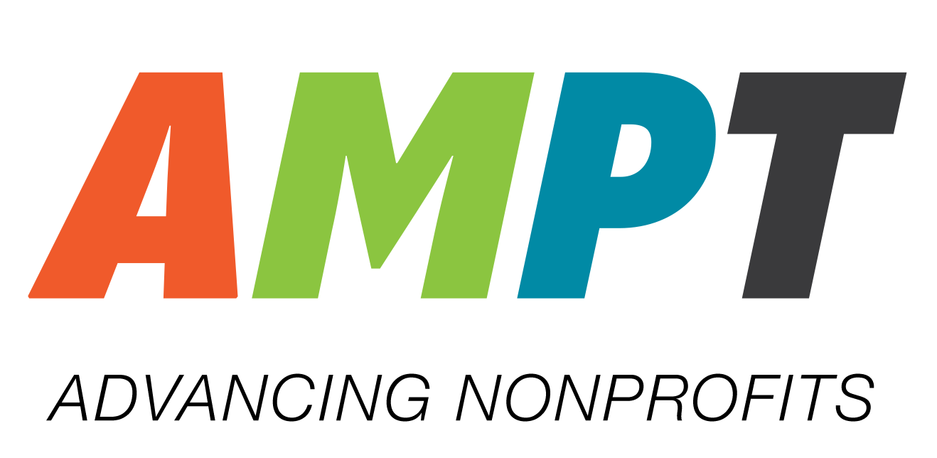 Colorful AMPT logo with overlapping letters in red, green, blue, and gray.