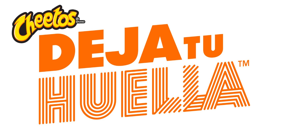 Cheetos Deja Tu Huela logo in orange and black on a white background.