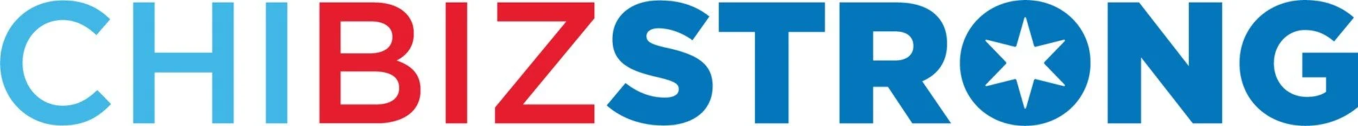 The image features the logo of CHI BIZ STRONG in bold blue and red uppercase letters with a star inside the 'O'.