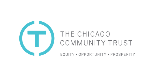 Logo of The Chicago Community Trust with a stylized T inside a circle and the text 'The Chicago Community Trust' beside it.