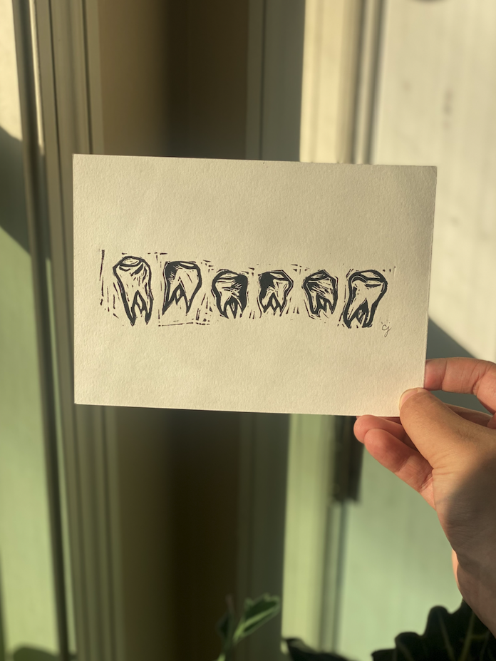 Teeth Hand Printed Print