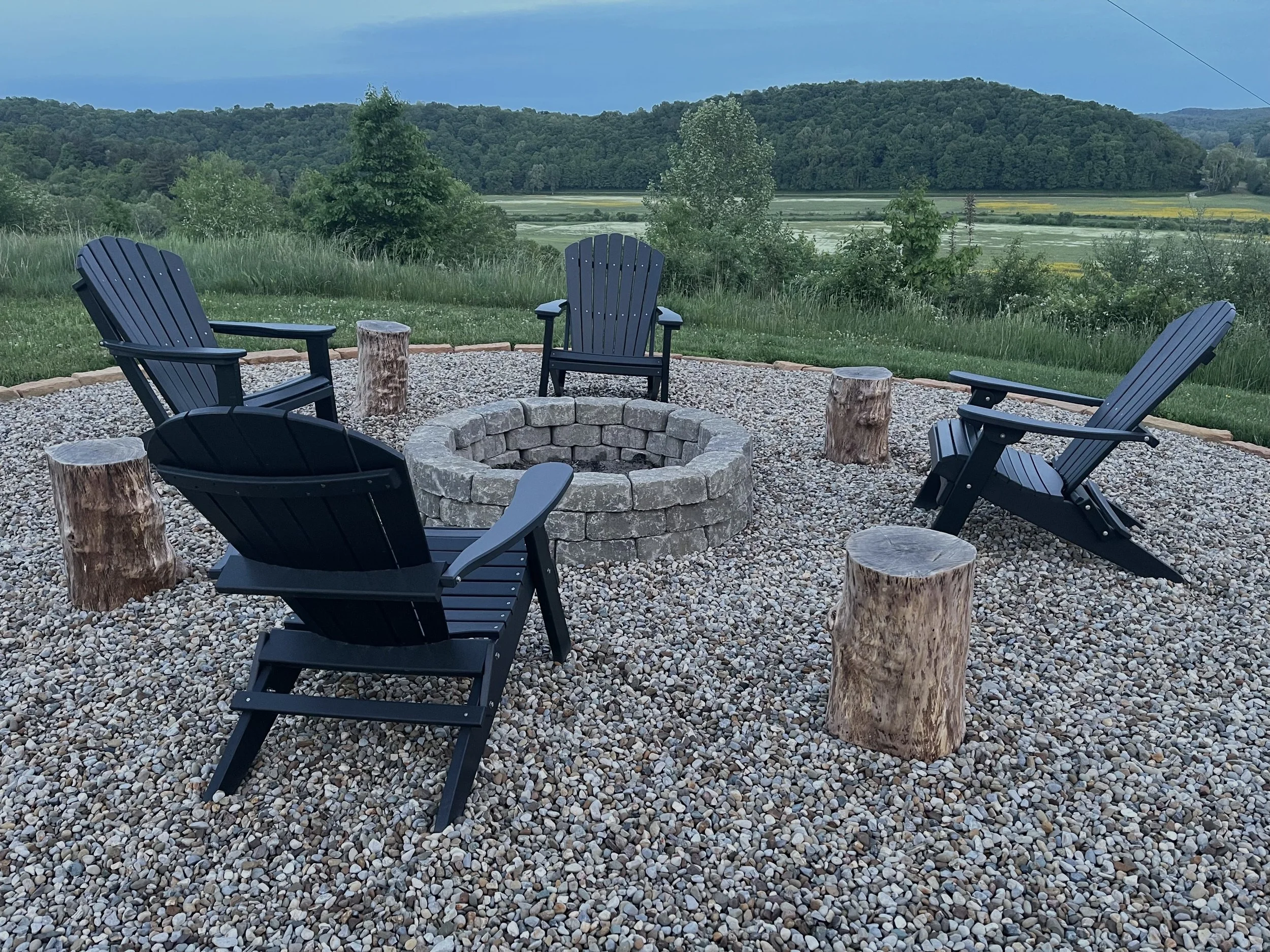 The fire pit ant view at Natures Crest Retreat