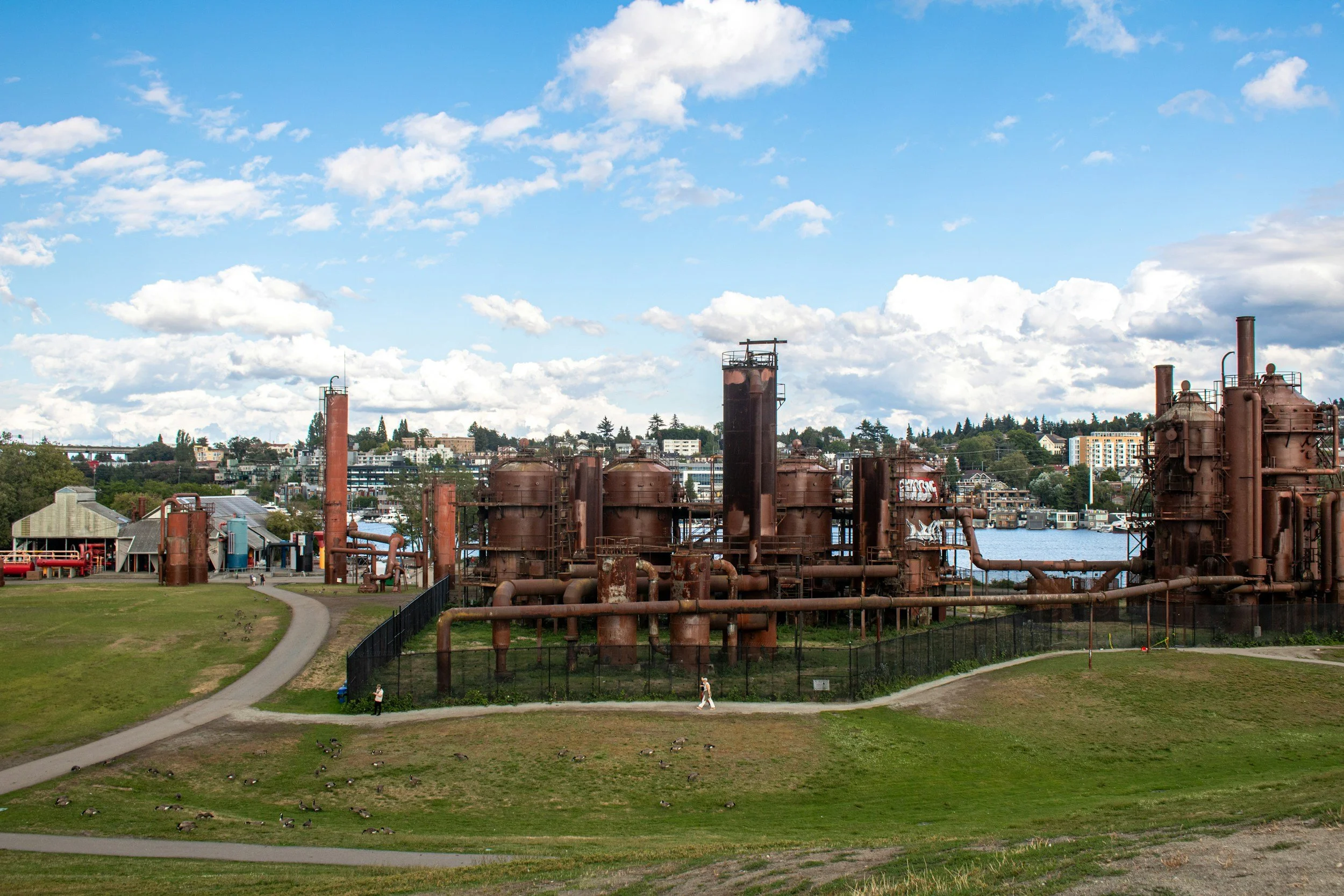 gasworks park in Wallingford neighborhood of Seattle with view of Lake Washington