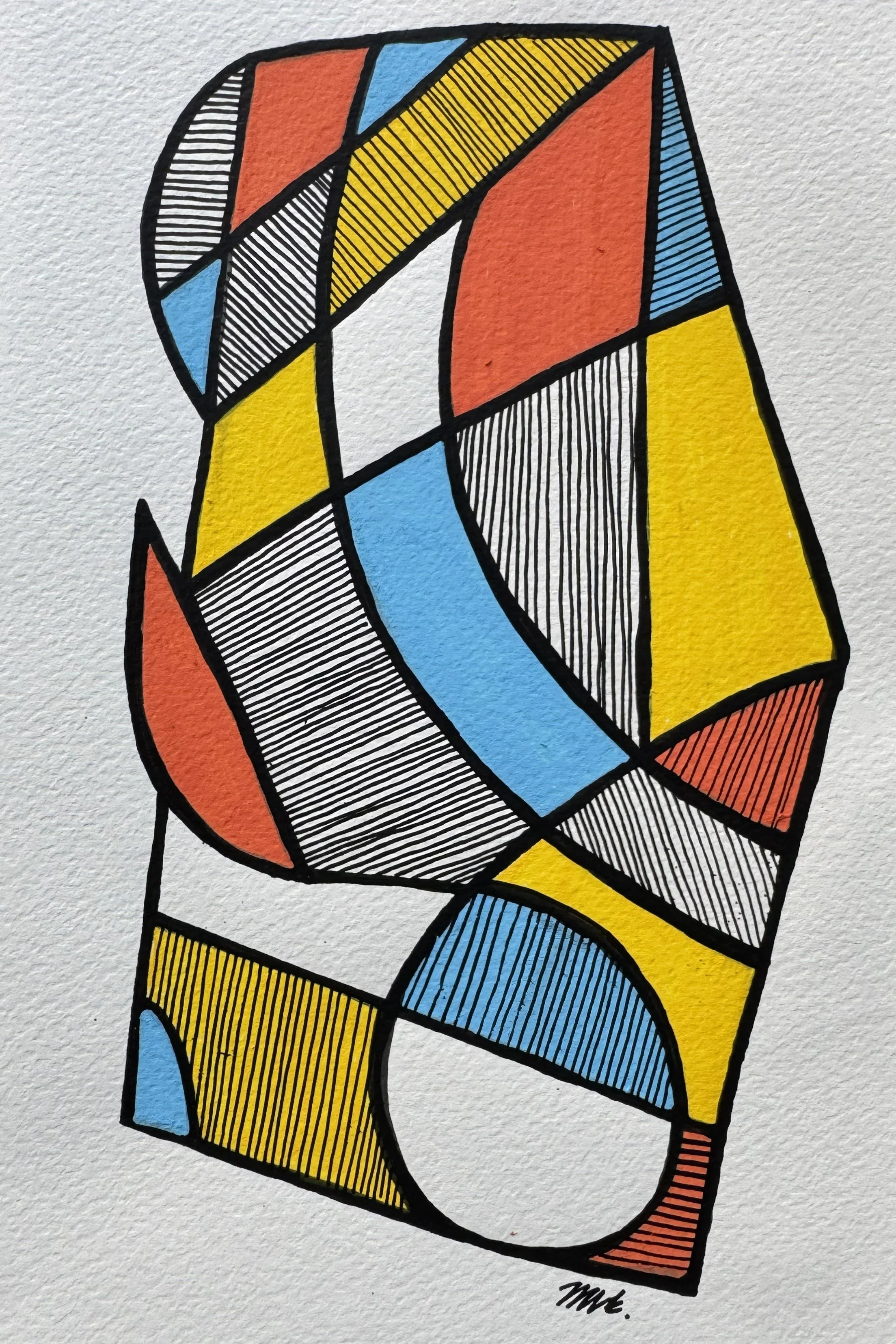 Mixed Media Study No. 22 — 2026 — Ink & acrylic on paper