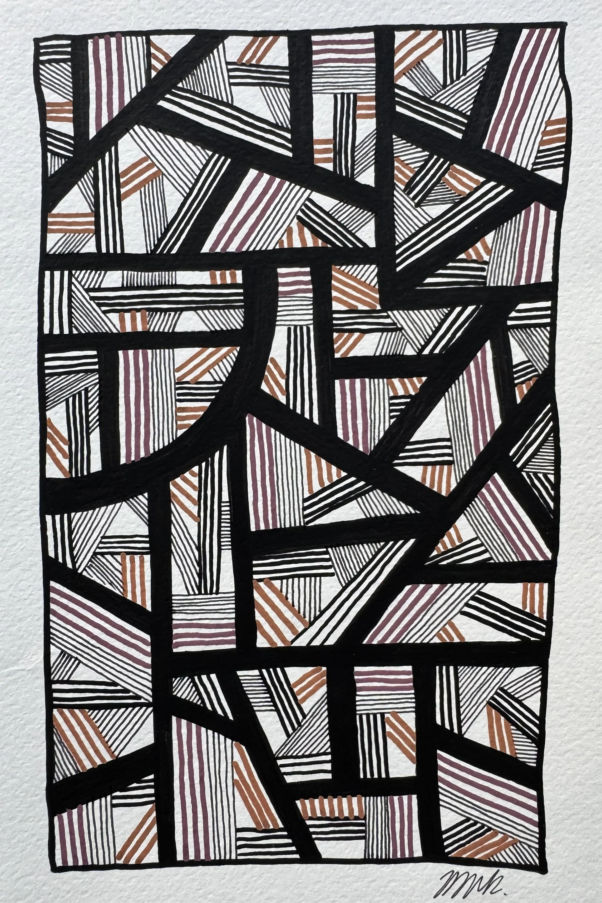 Mixed Media Study No. 12 — 2025 — Ink & acrylic on paper