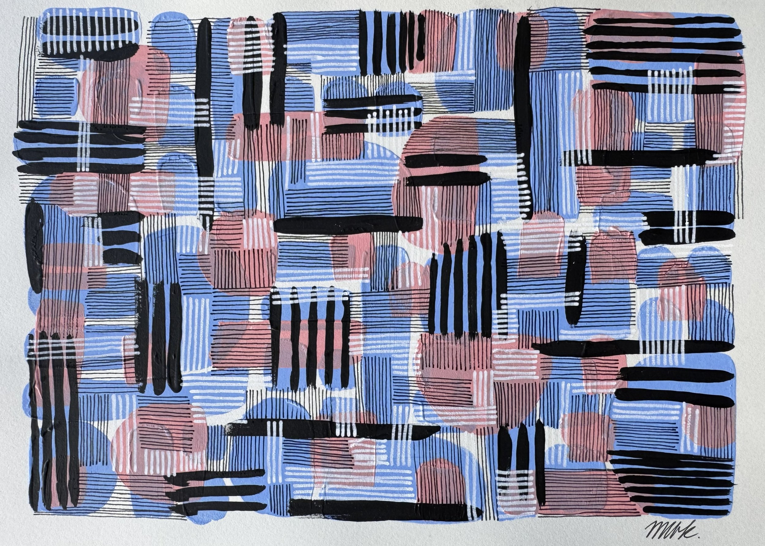 Mixed Media Study No. 09 — 2025 — Ink & acrylic on paper