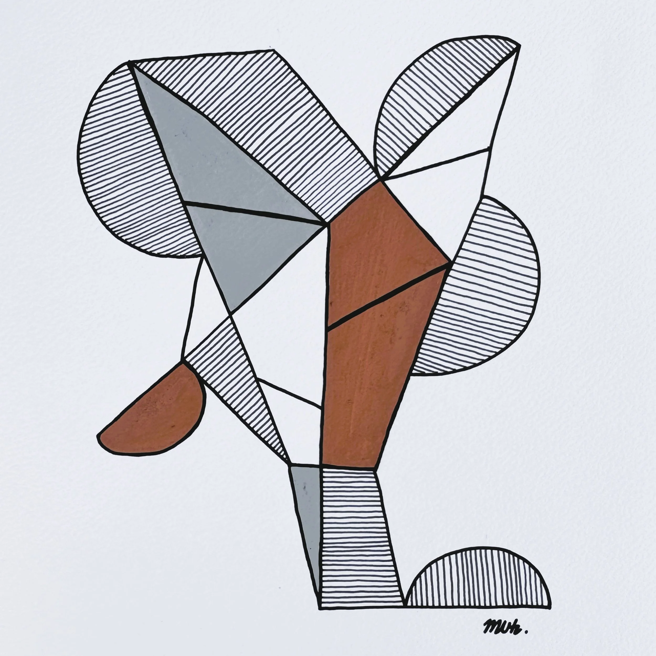 Mixed Media Study No. 23 — 2026 — Ink & acrylic on paper