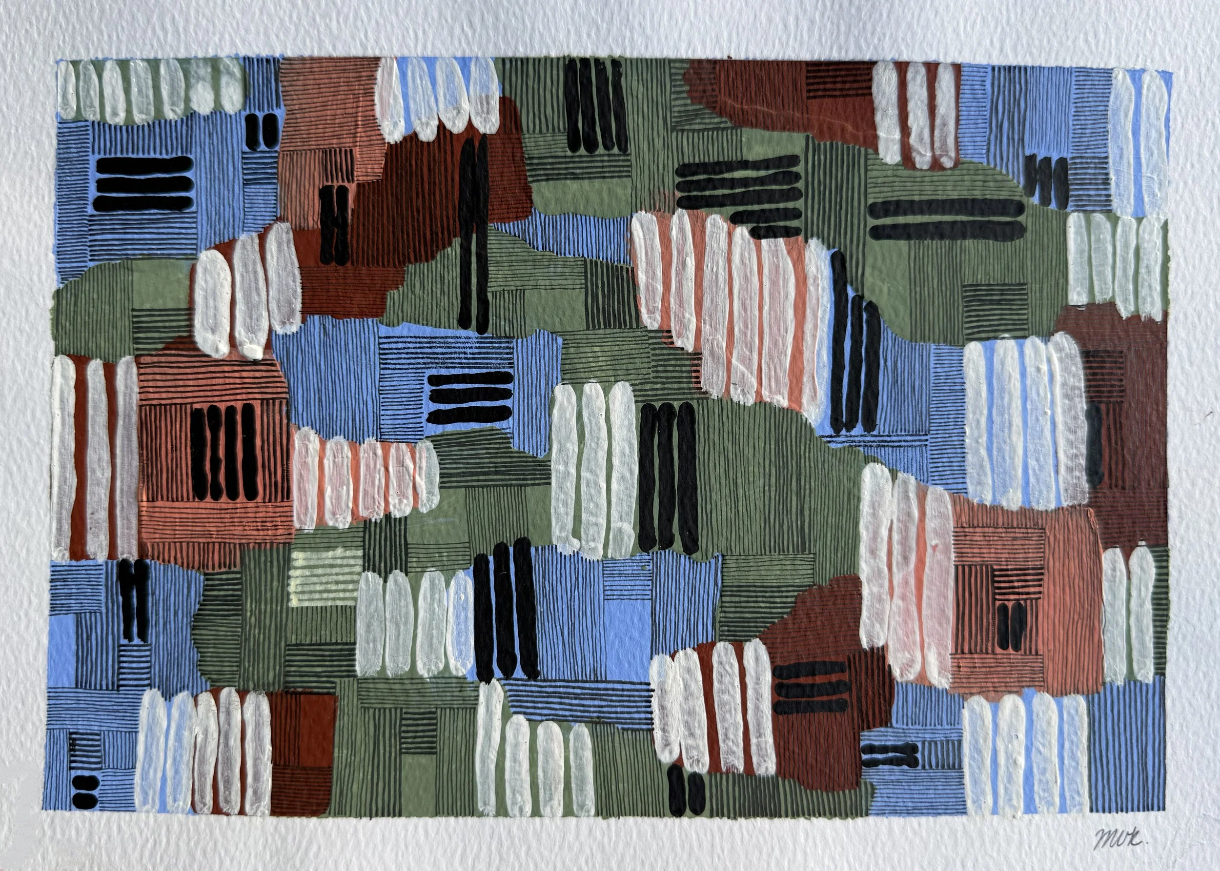 Mixed Media Study No. 16 — 2025 — Ink & acrylic on paper