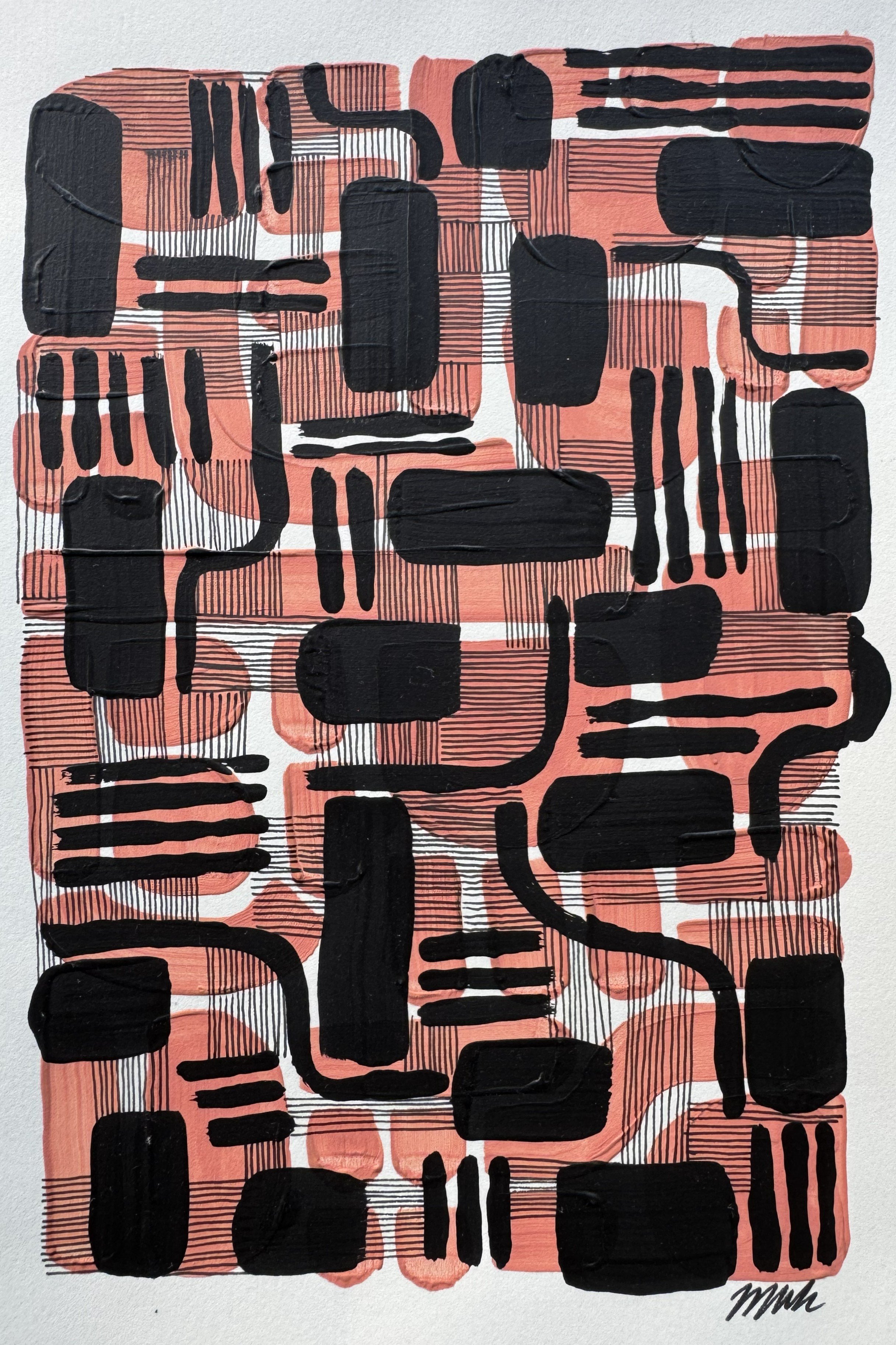 Mixed Media Study No. 01 — 2024 — Ink & acrylic on paper