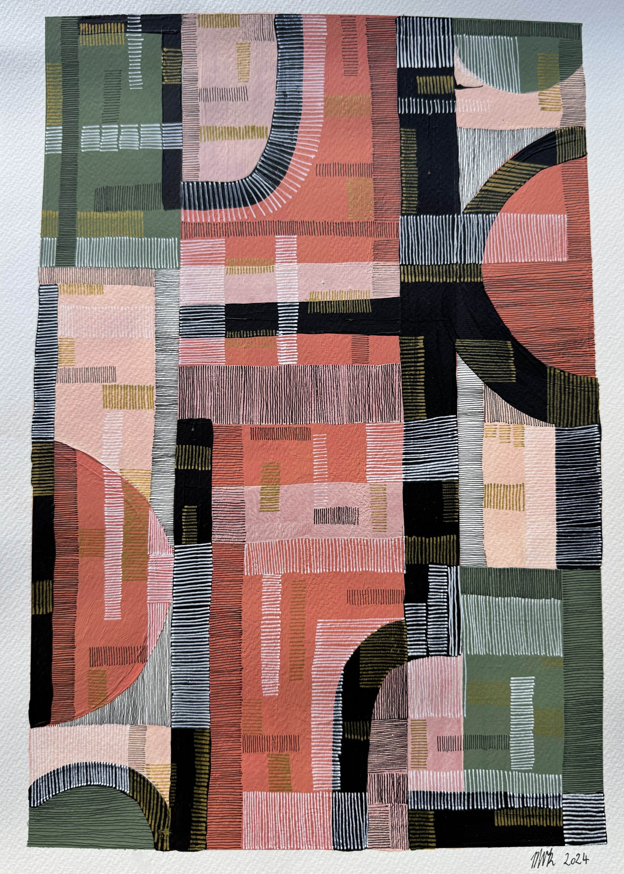 Mixed Media Study No. 05 — 2024 — Ink & acrylic on paper