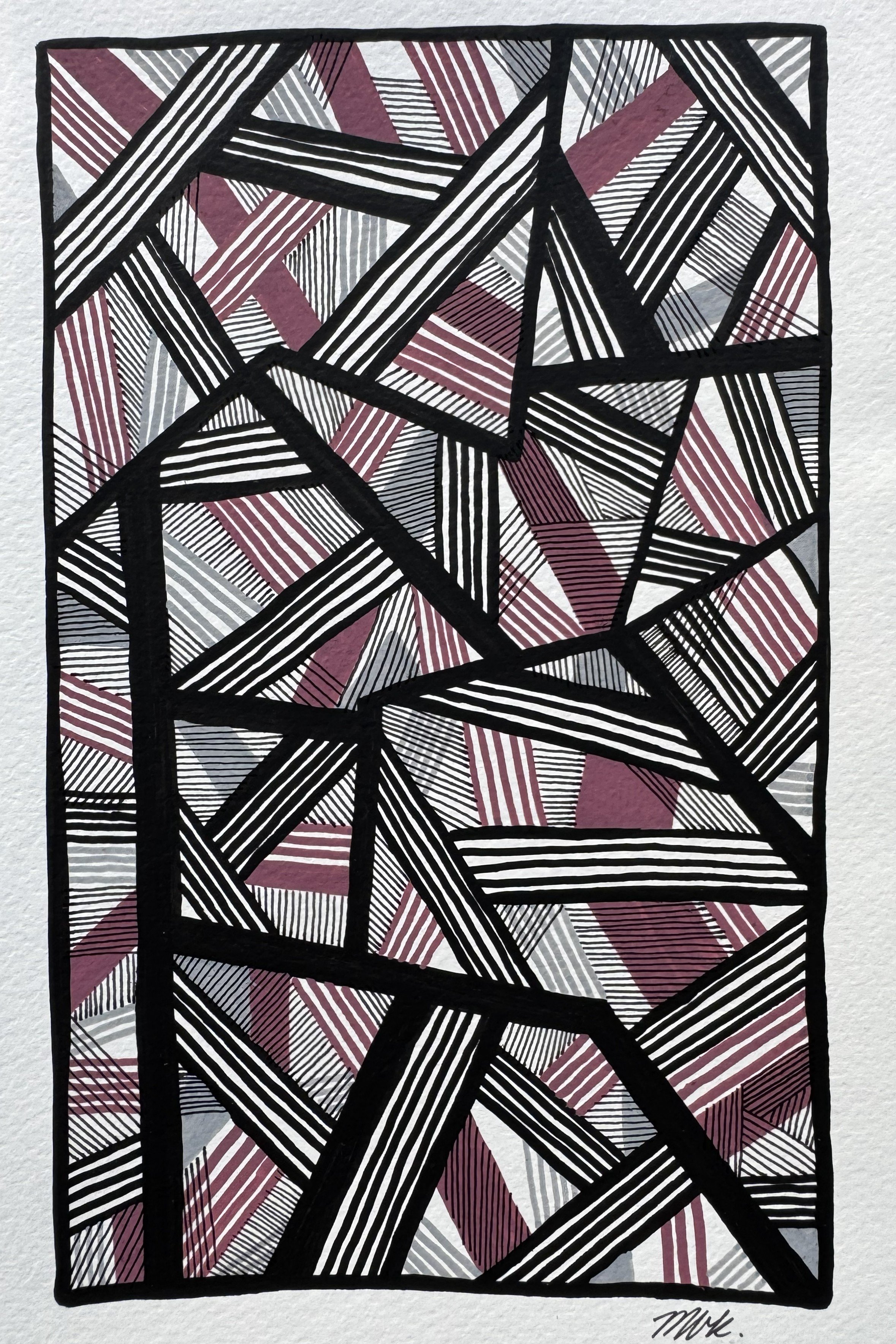 Mixed Media Study No. 11 — 2025 — Ink & acrylic on paper