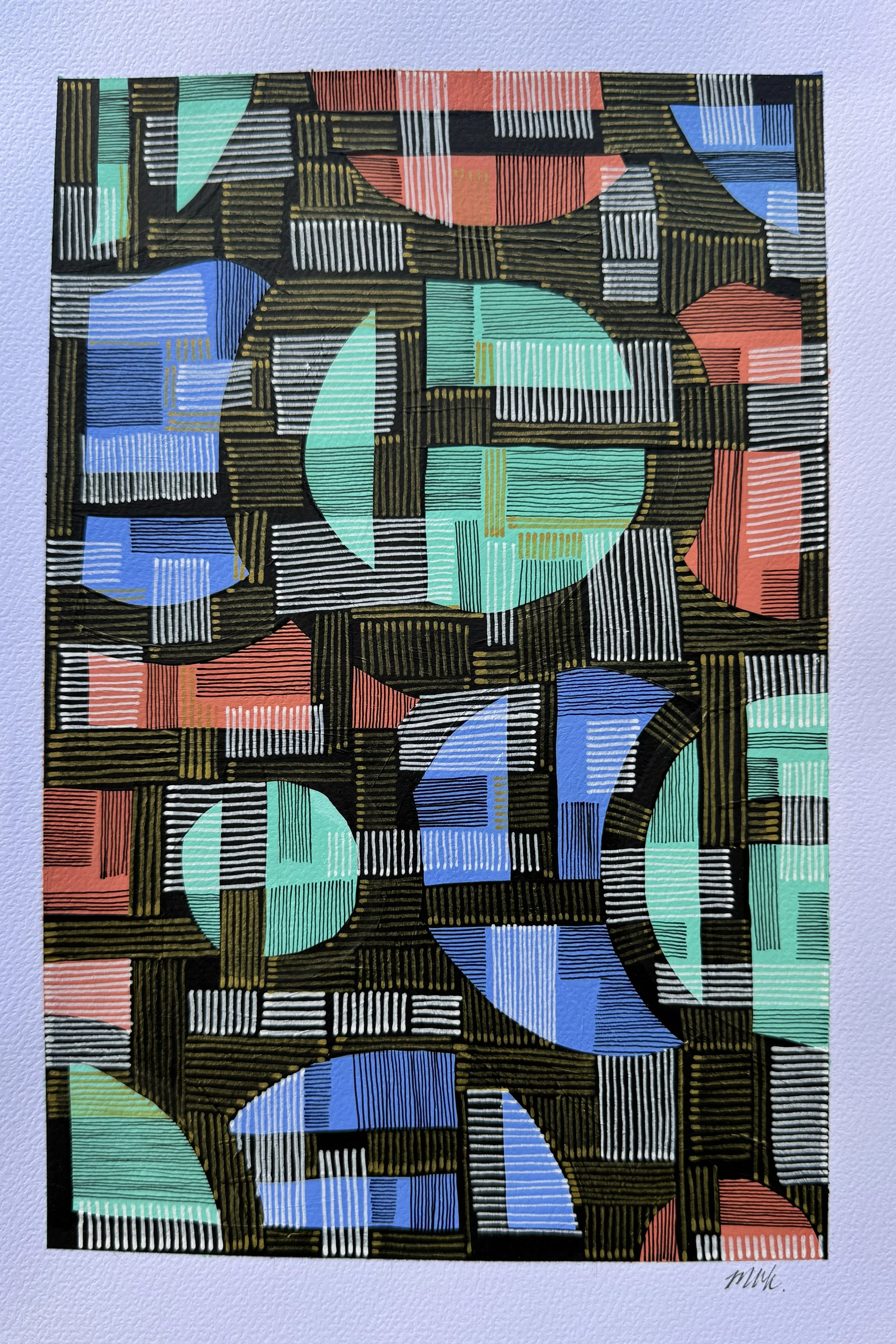 Mixed Media Study No. 13 — 2025 — Ink & acrylic on paper