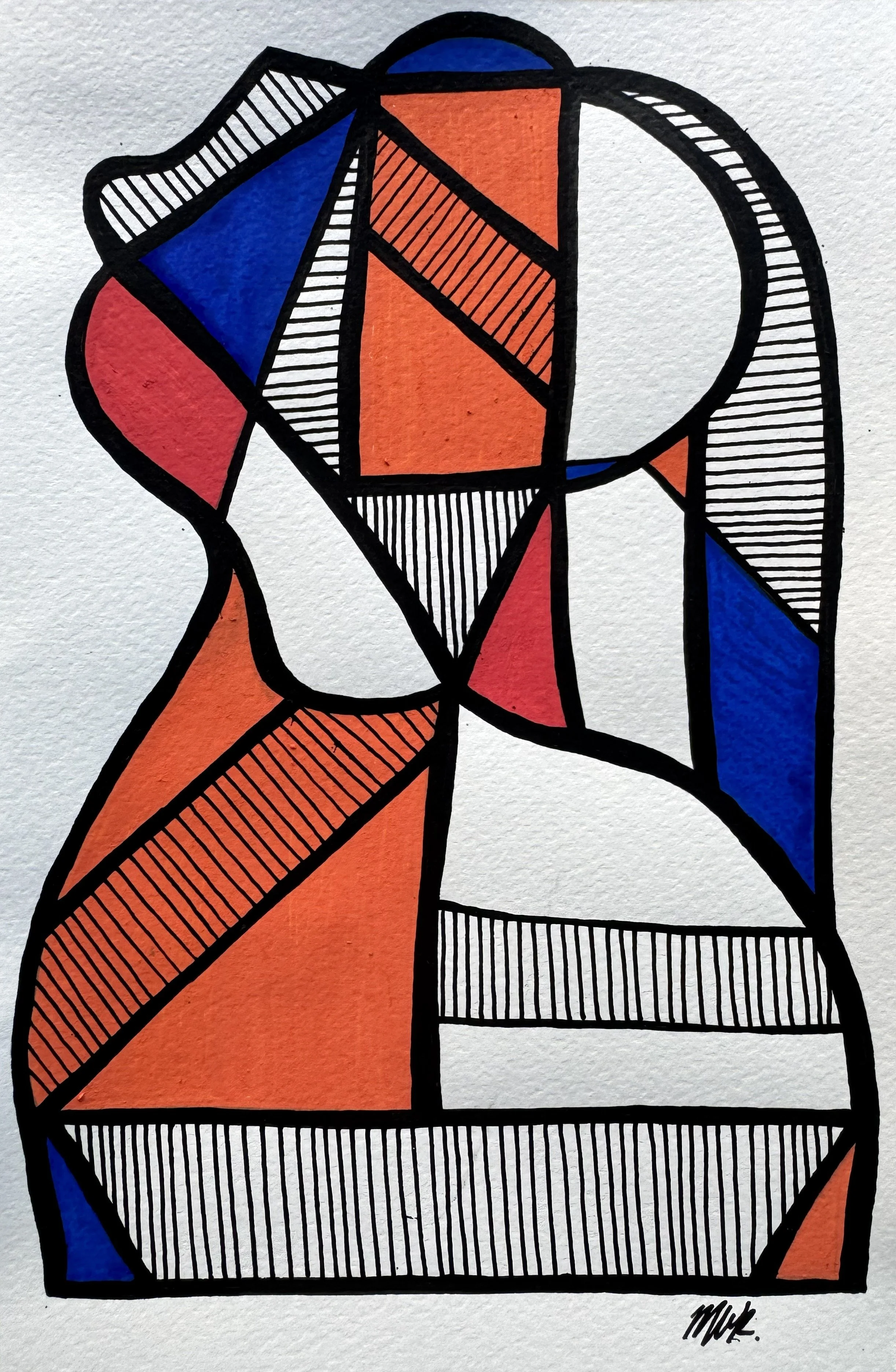 Mixed Media Study No. 19 — 2026 — Ink & acrylic on paper