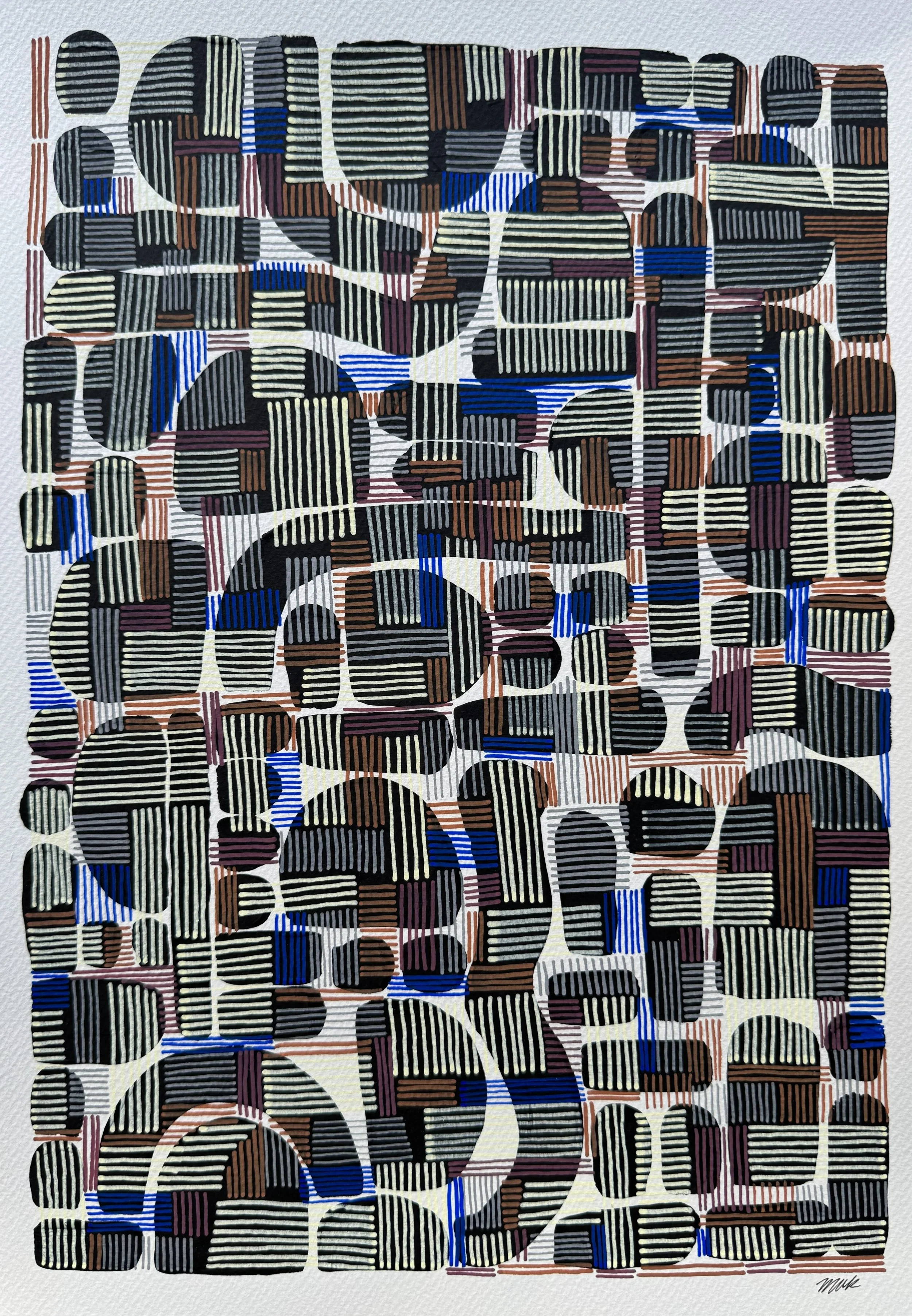 Mixed Media Study No. 14 — 2025 — Ink & acrylic on paper