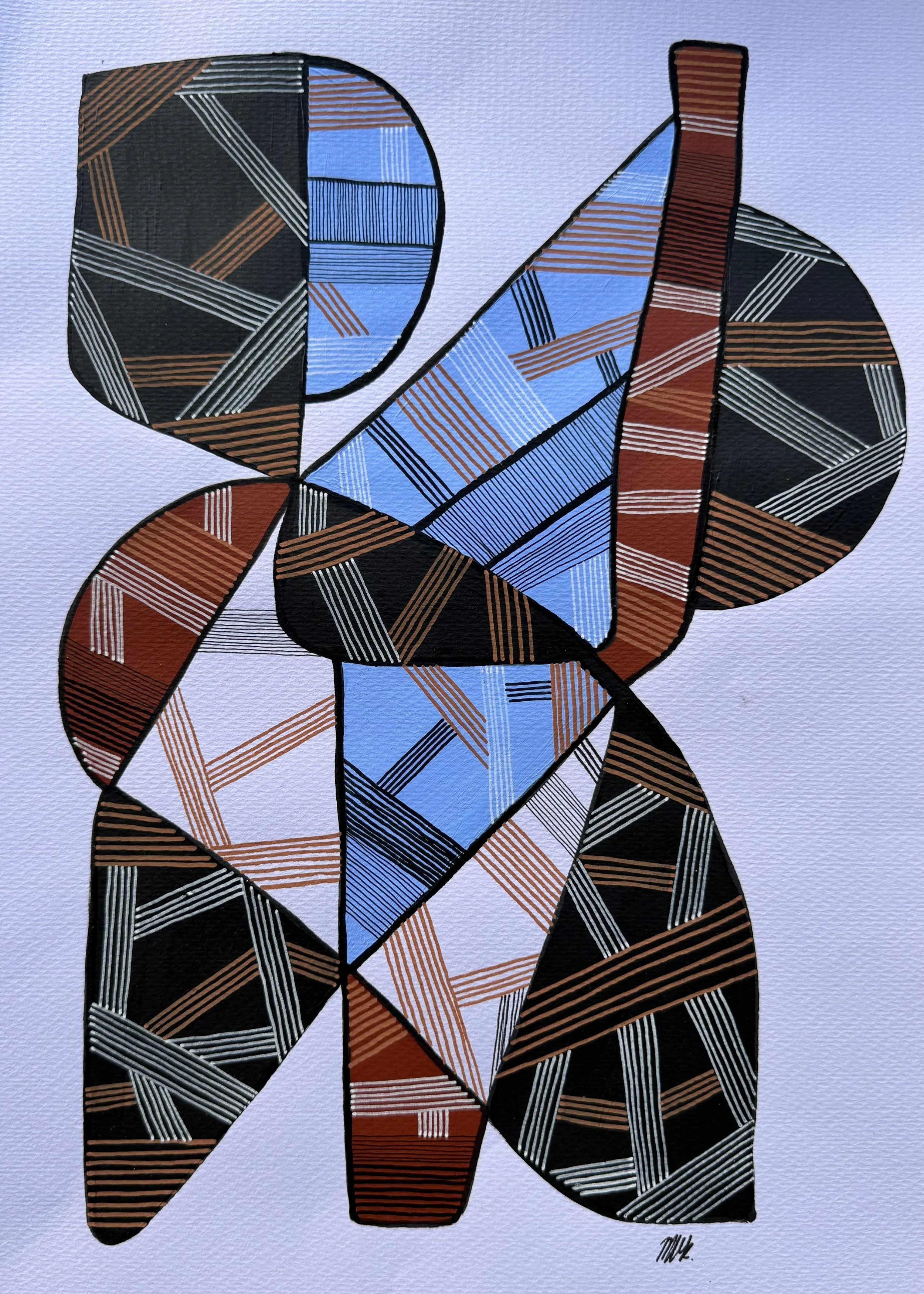 Mixed Media Study No. 24 — 2026 — Ink & acrylic on paper